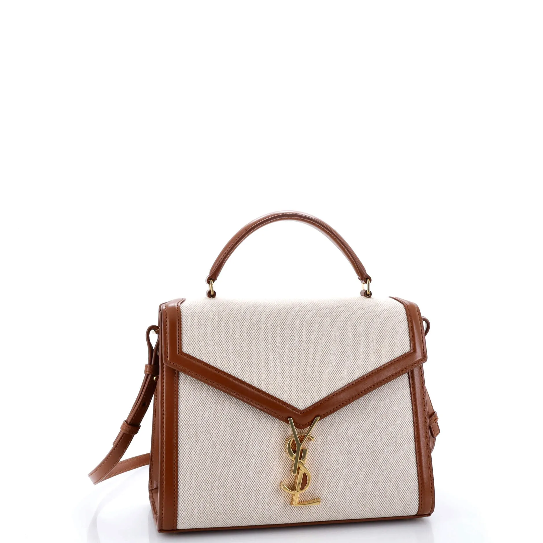 Cassandra Top Handle Bag Canvas with Leather Medium