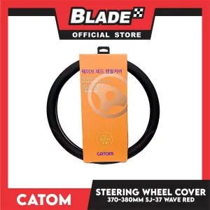 Catom Steering Wheel Cover Wave Red 370-380mm SJ-37 (Black/Red)