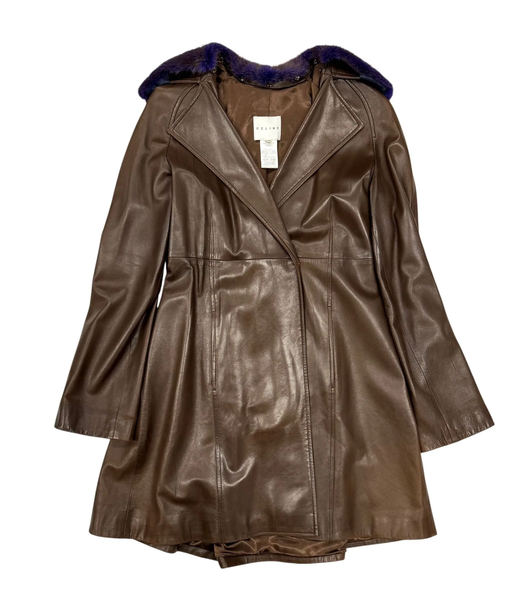 Celine Leather Logo Button Jacket