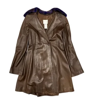 Celine Leather Logo Button Jacket