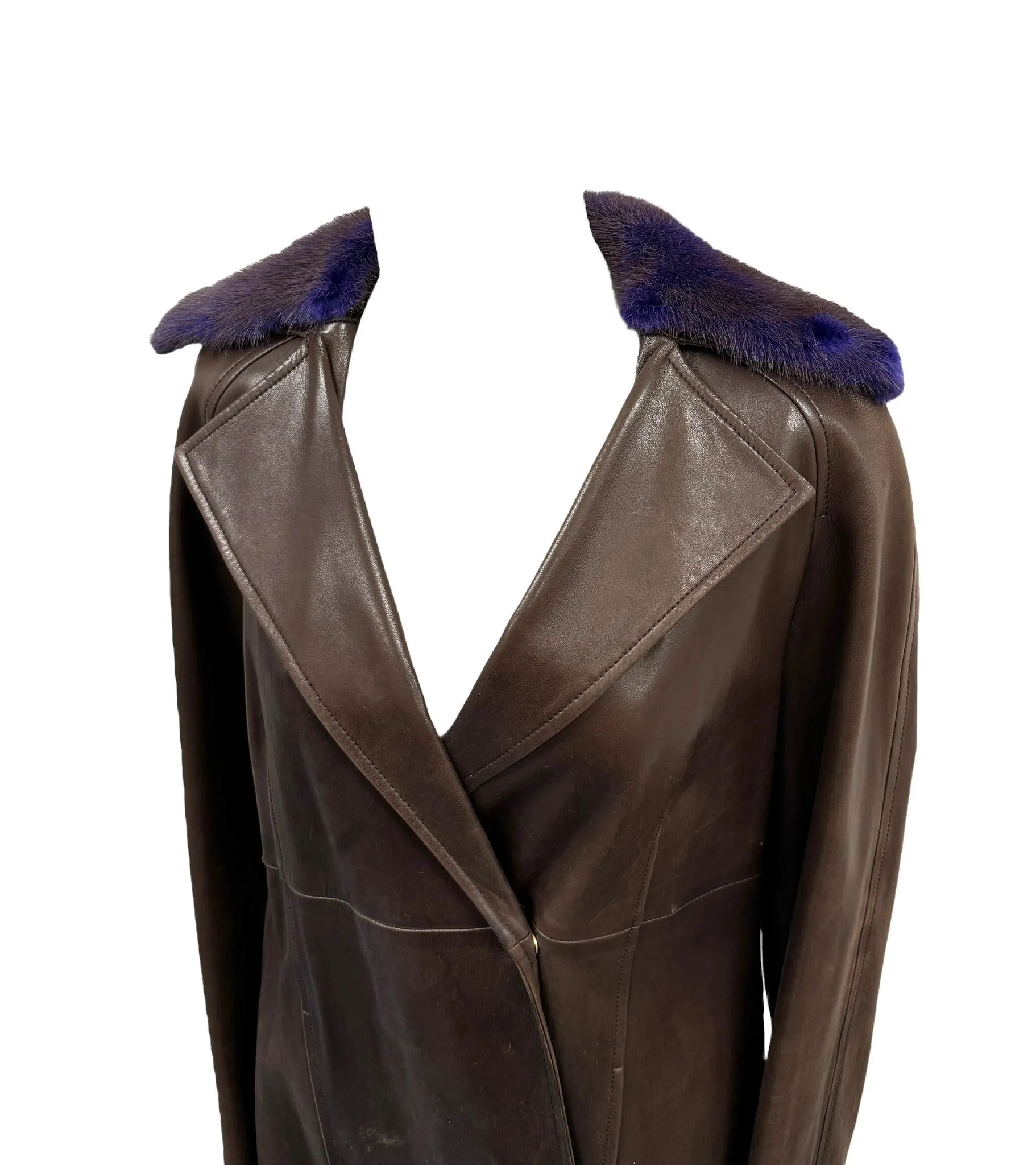Celine Leather Logo Button Jacket