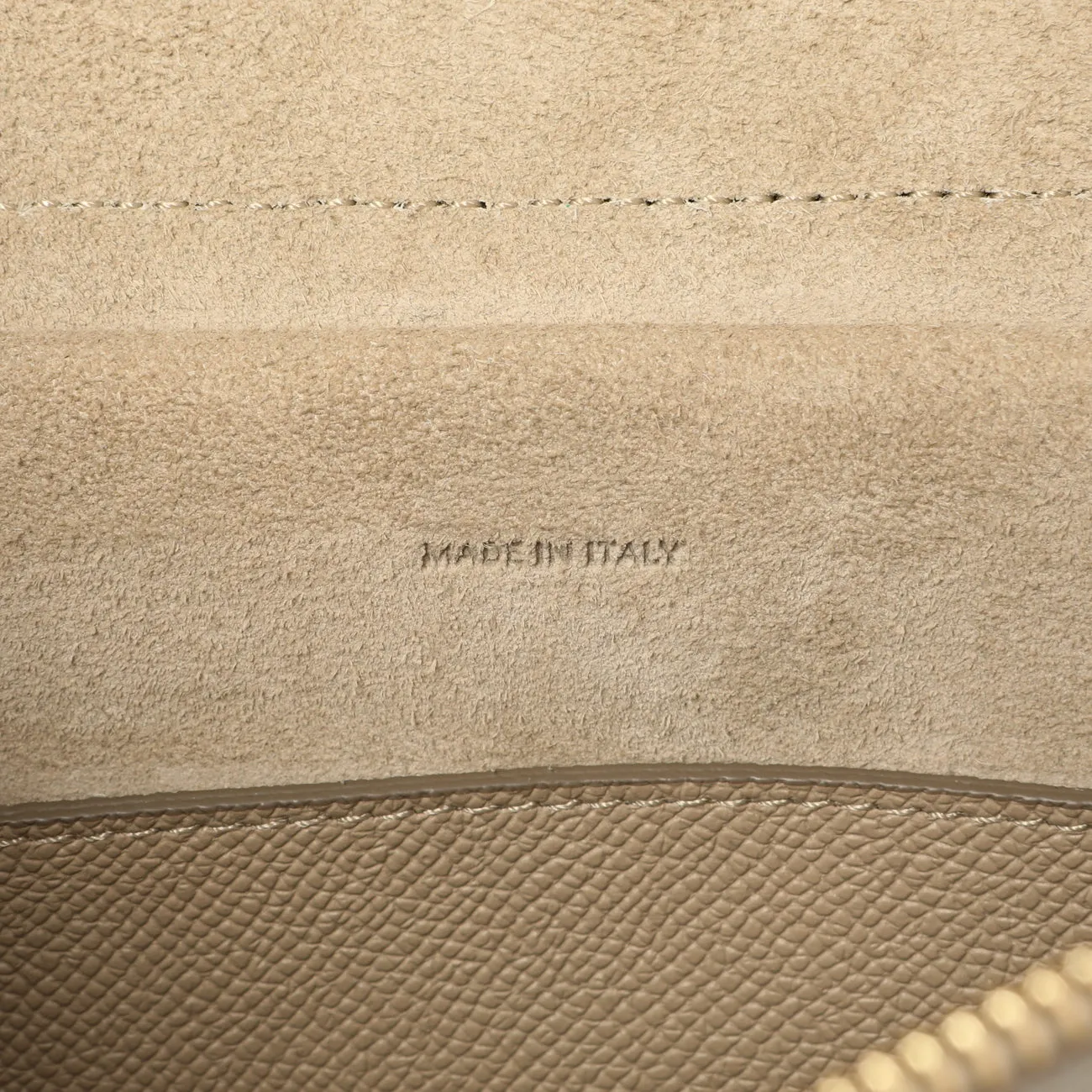 Celine Light Taupe Grained Calfskin Micro Belt Bag