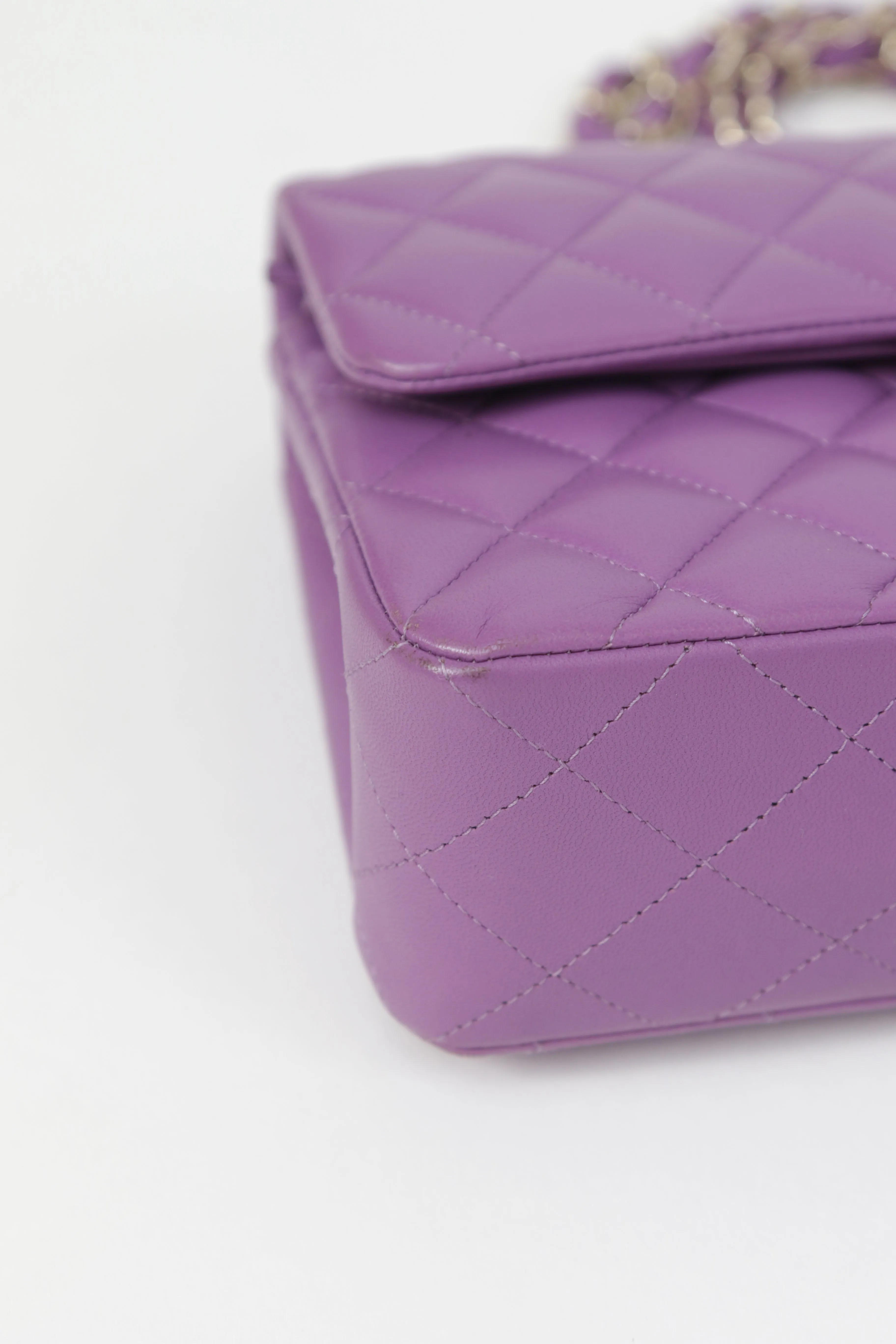 Chanel 22P Purple Lambskin Quilted Small Classic Flap Bag