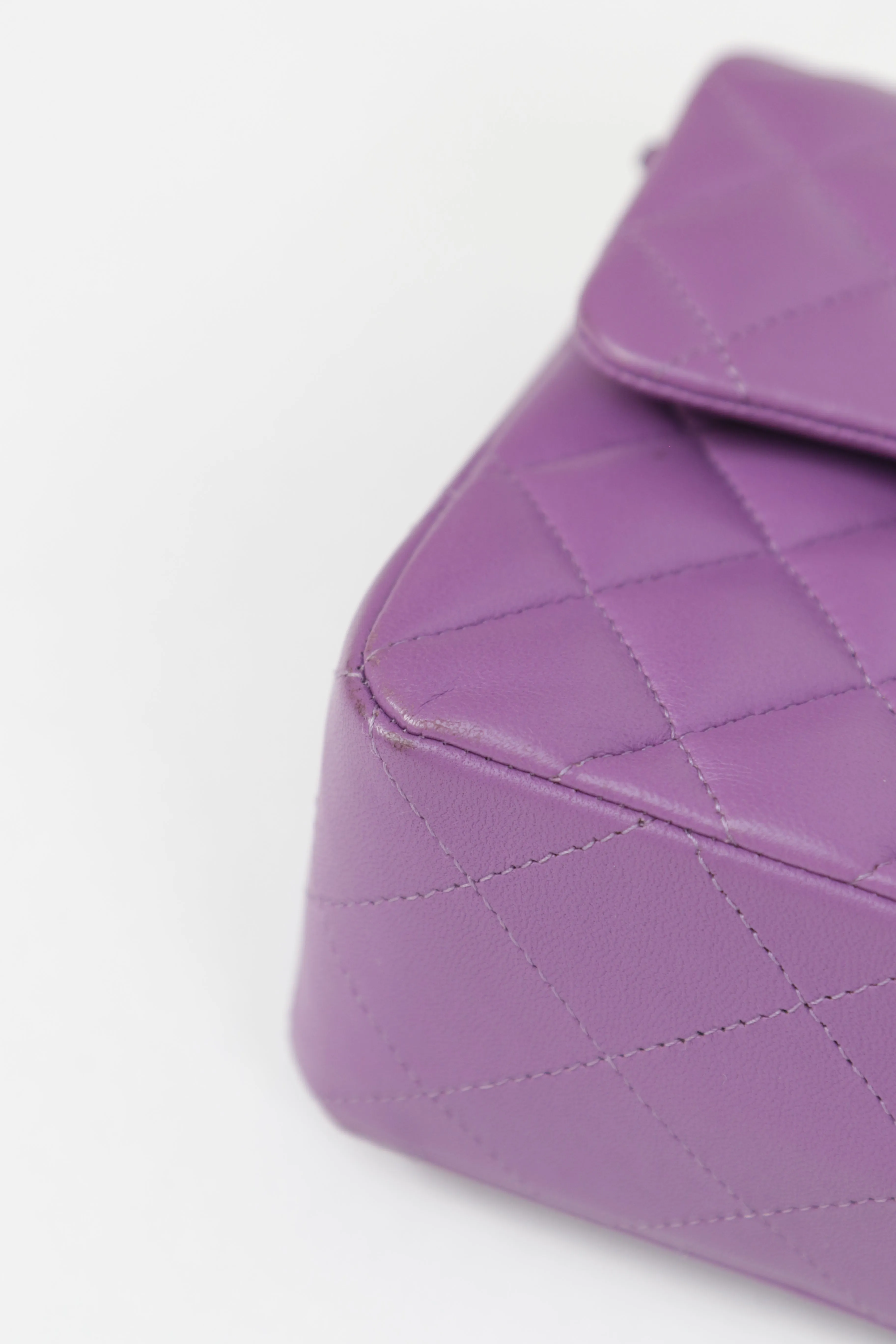 Chanel 22P Purple Lambskin Quilted Small Classic Flap Bag