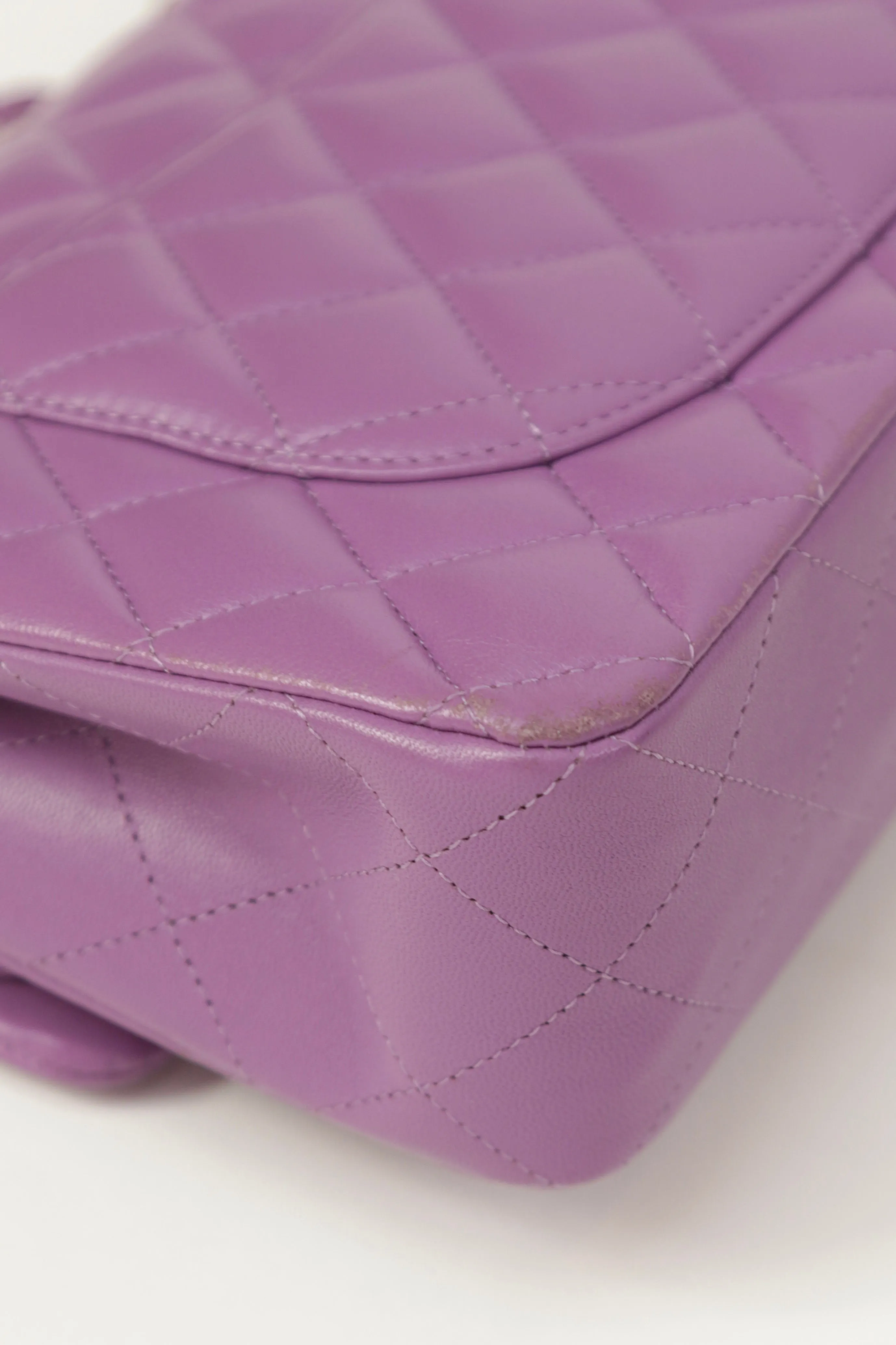 Chanel 22P Purple Lambskin Quilted Small Classic Flap Bag