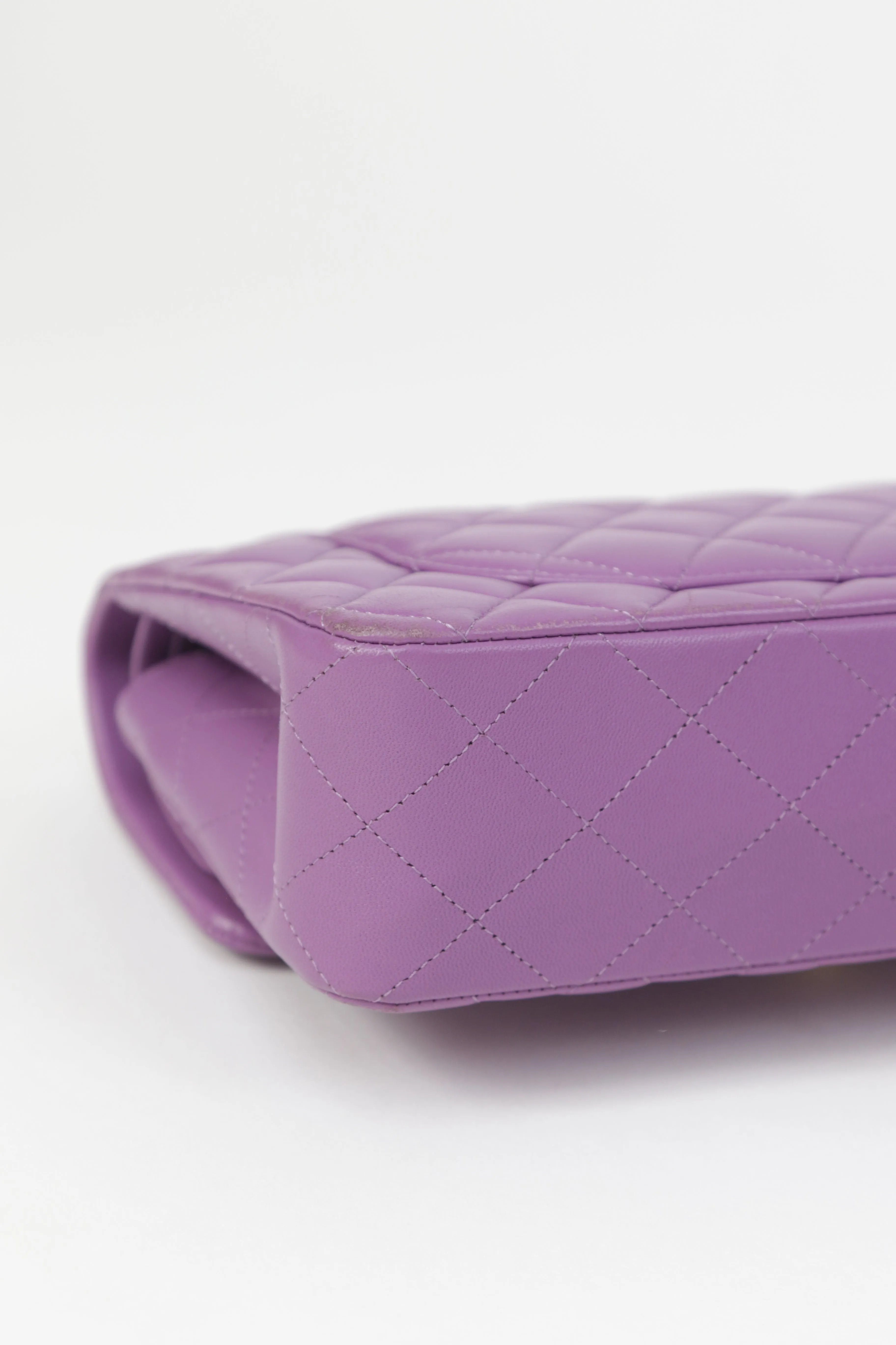 Chanel 22P Purple Lambskin Quilted Small Classic Flap Bag