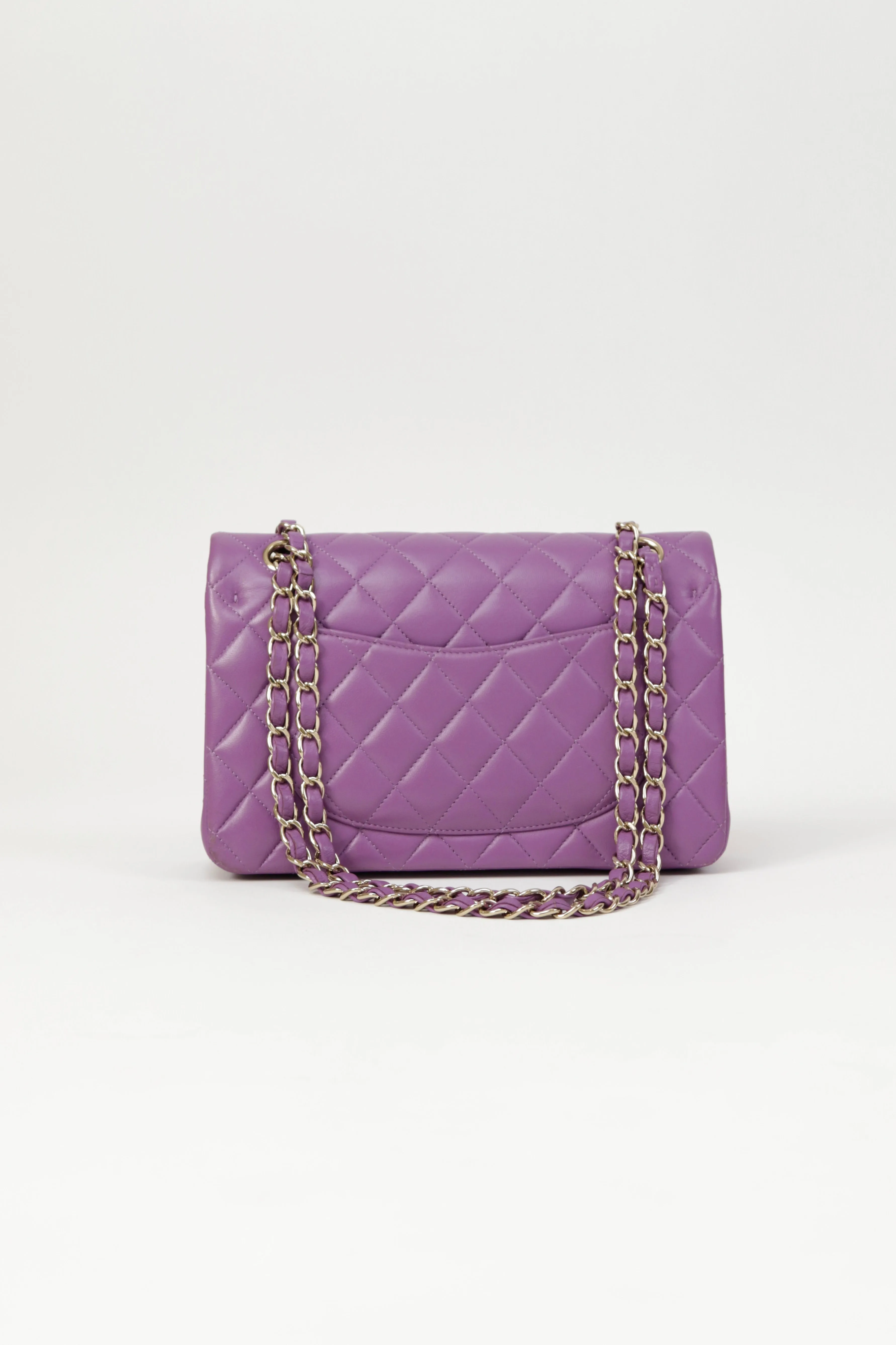 Chanel 22P Purple Lambskin Quilted Small Classic Flap Bag