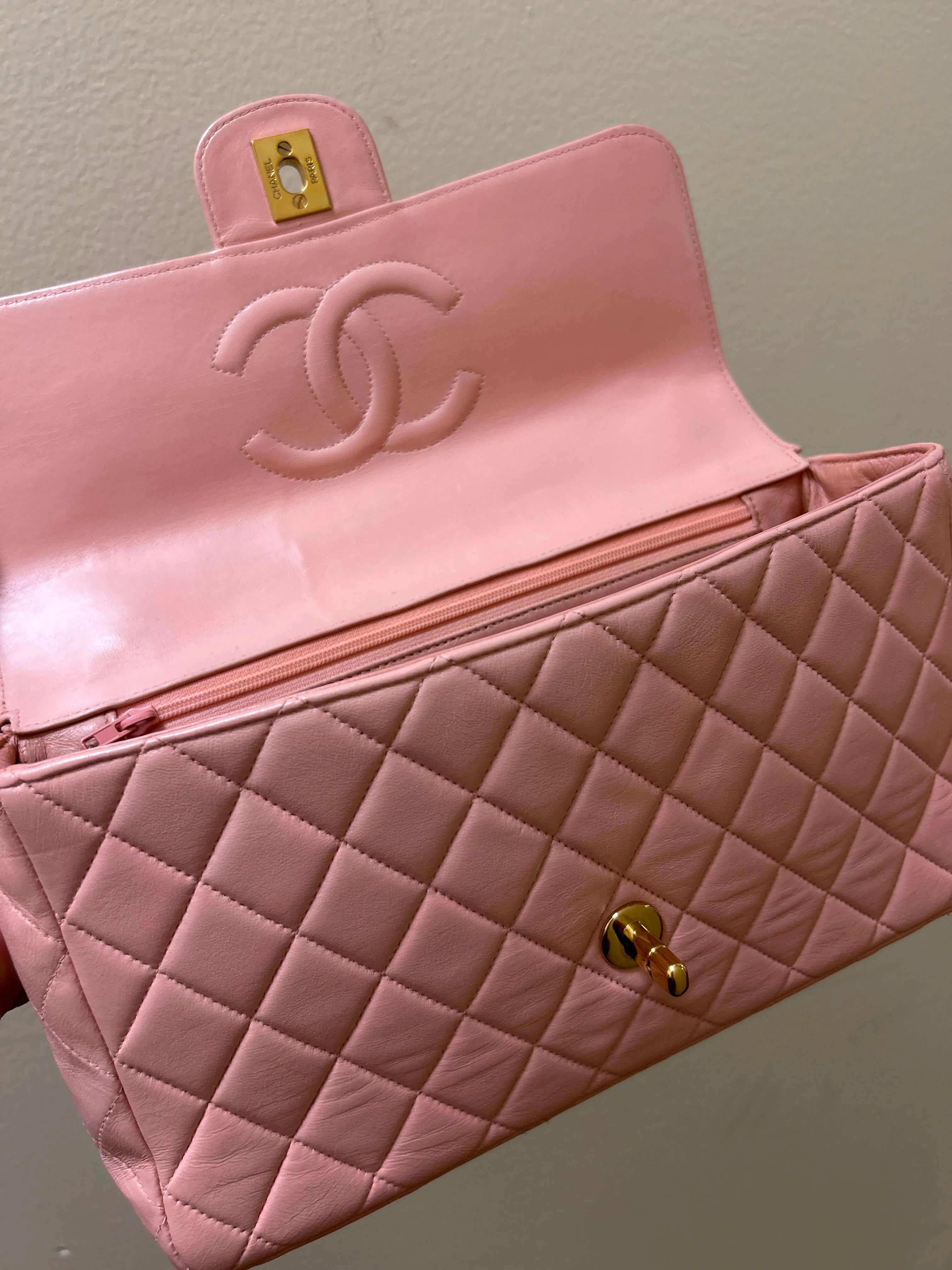 Chanel Bag, 1994 Light Pink Lambskin Leather Kelly Parent Flap Bag