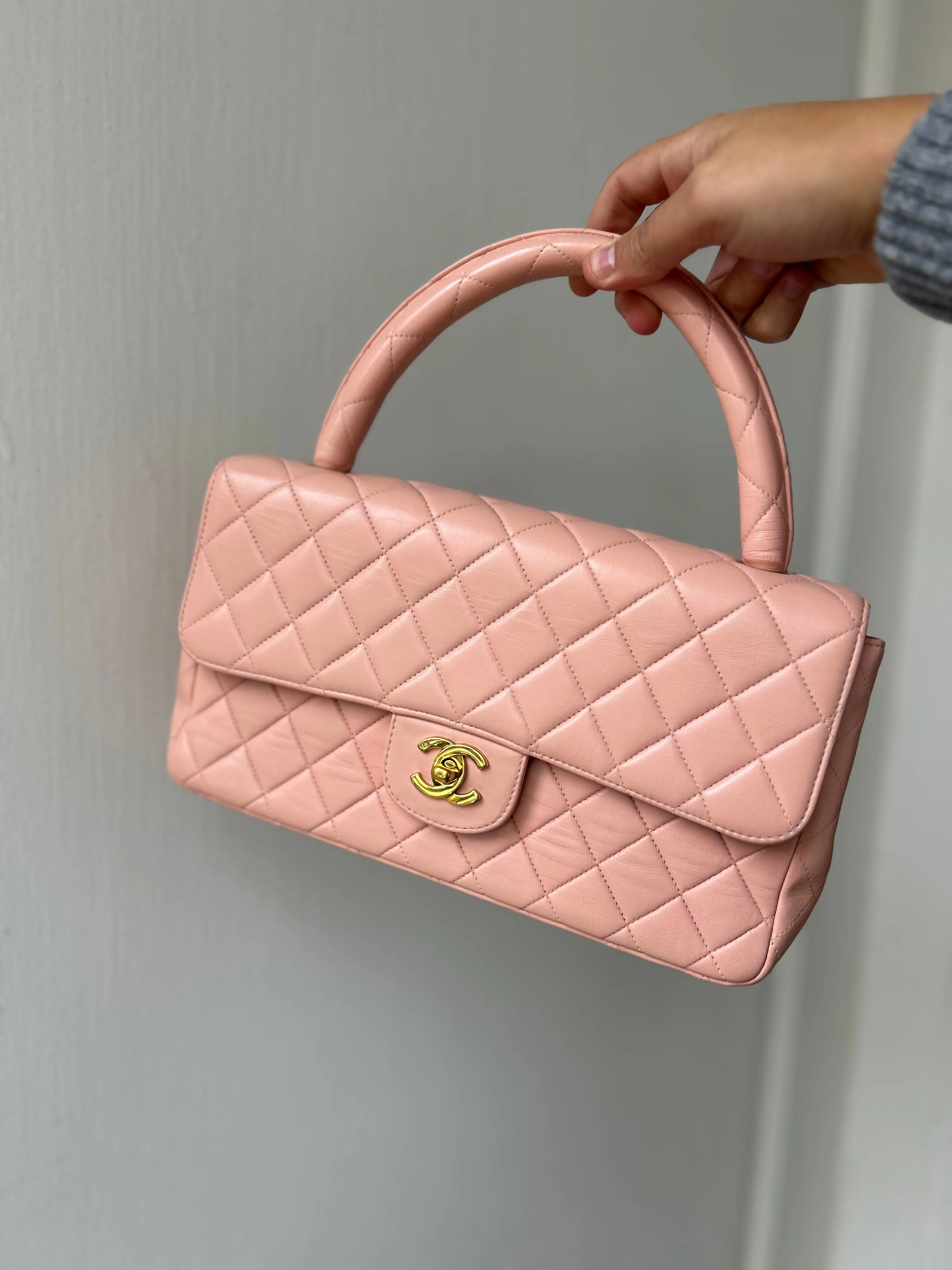 Chanel Bag, 1994 Light Pink Lambskin Leather Kelly Parent Flap Bag