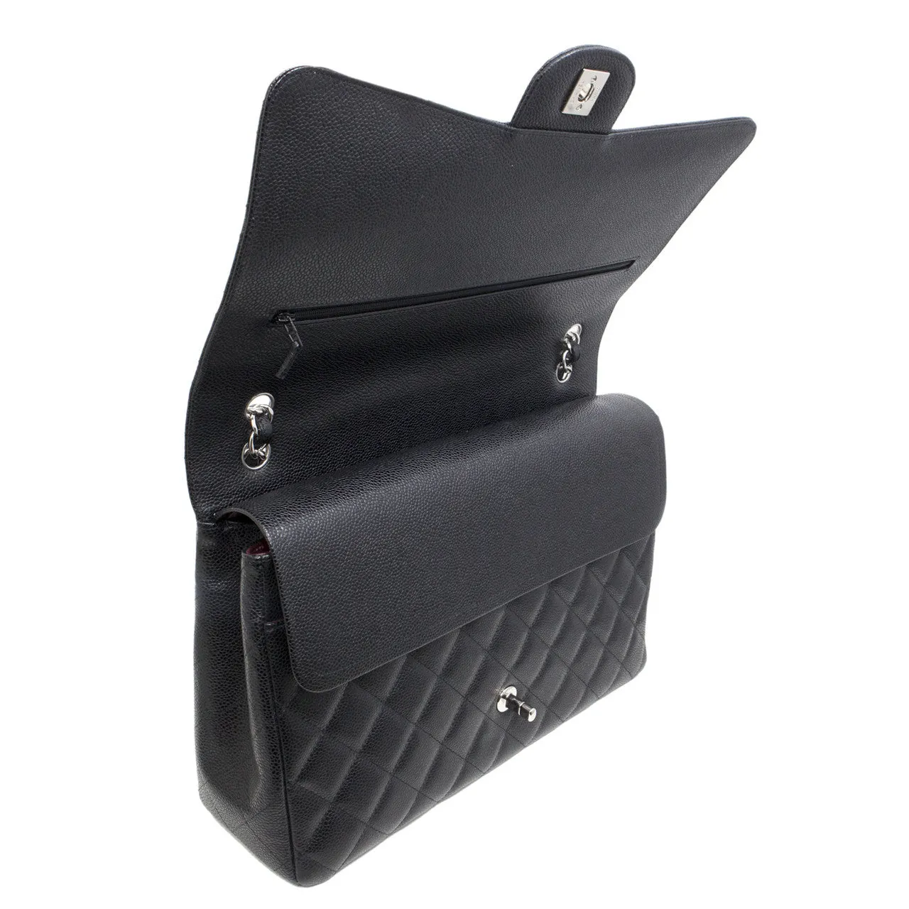 Chanel Black  Caviar Maxi Classic Double Flap