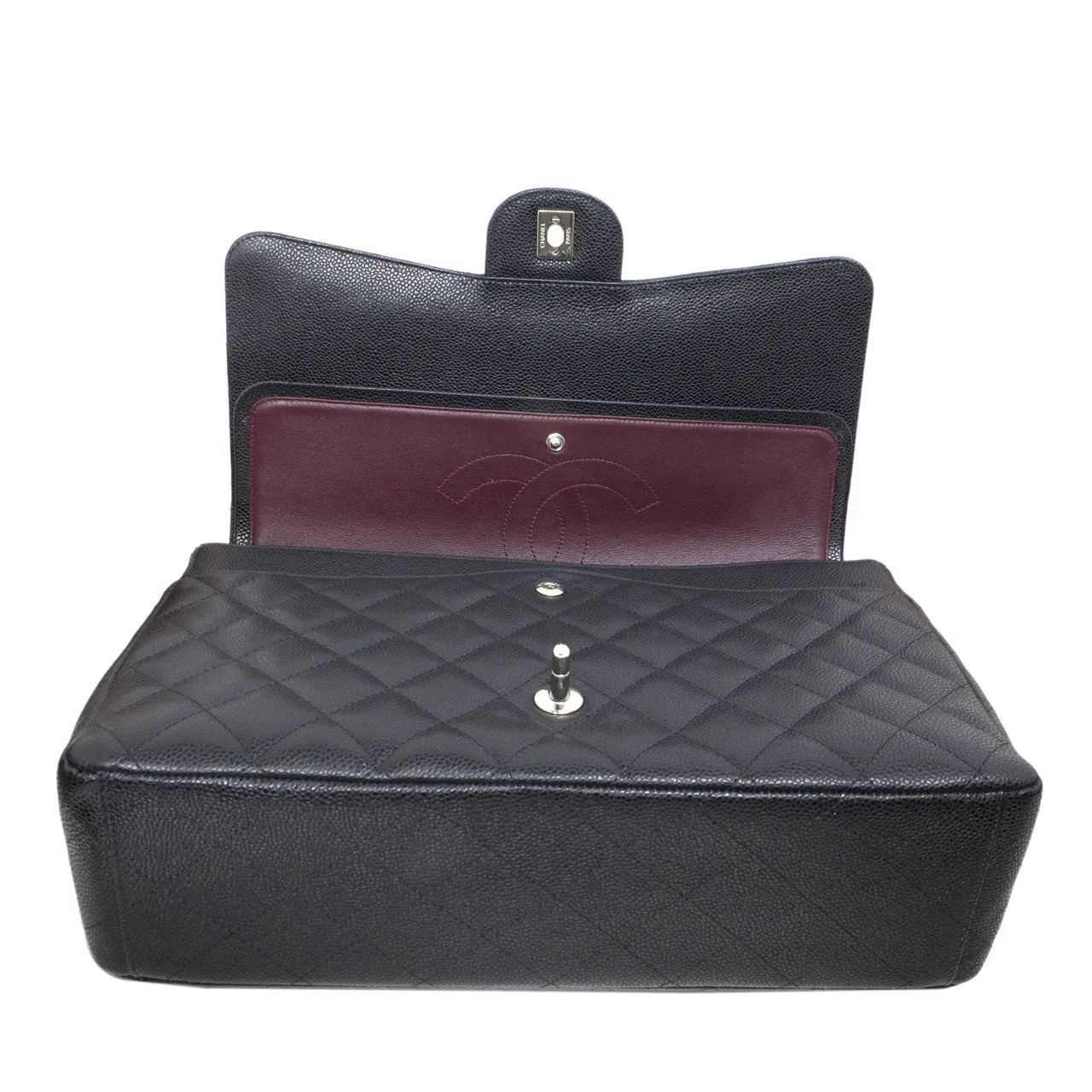 Chanel Black  Caviar Maxi Classic Double Flap