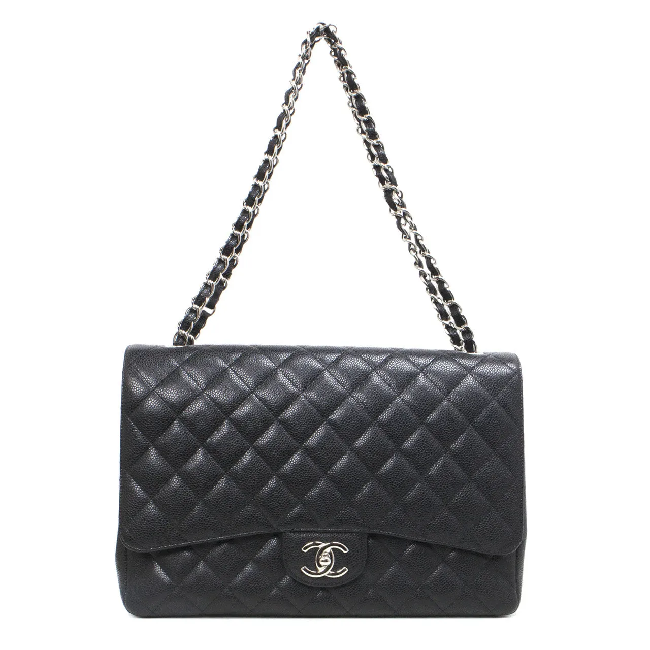 Chanel Black  Caviar Maxi Classic Double Flap