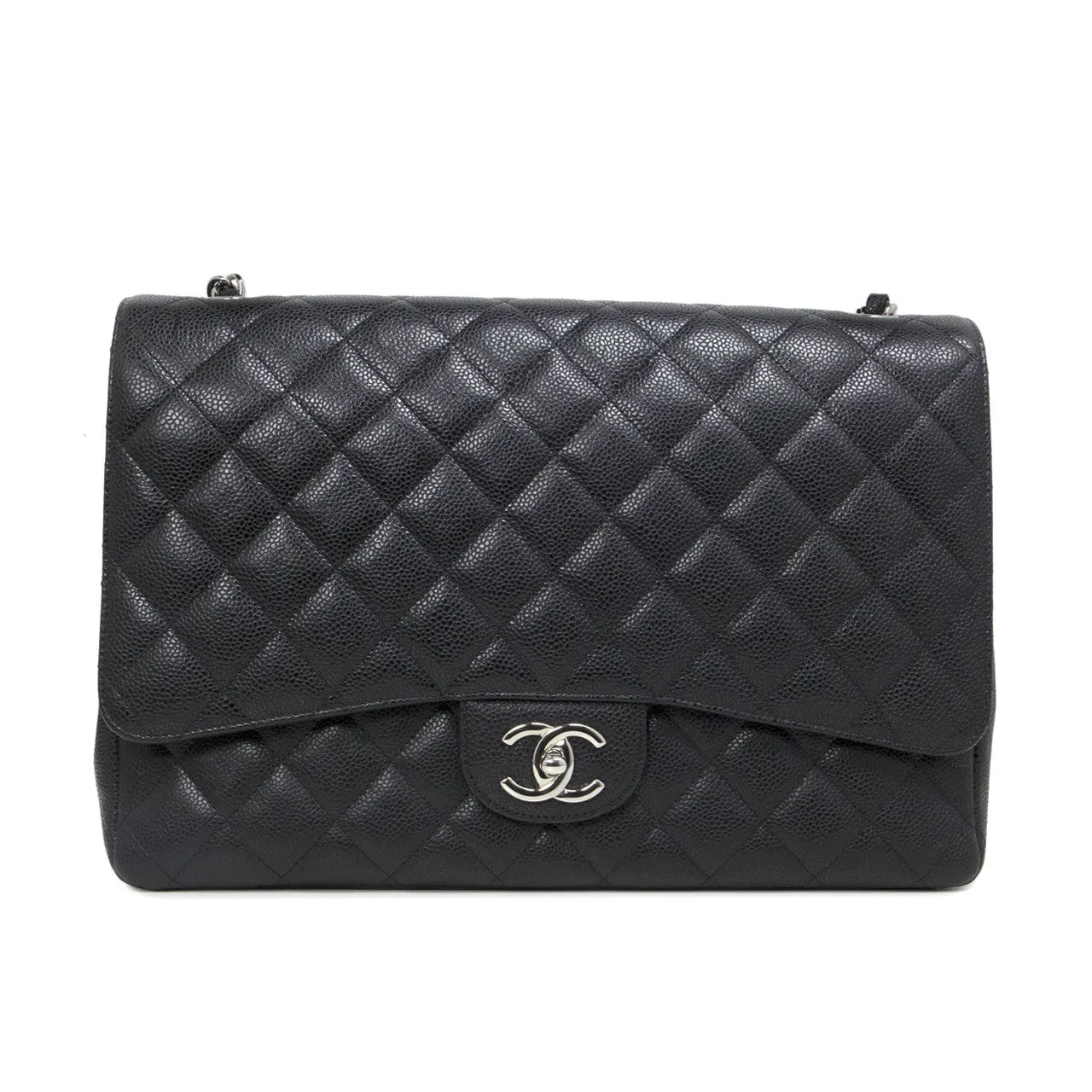 Chanel Black  Caviar Maxi Classic Double Flap