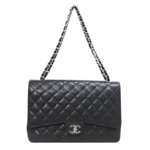 Chanel Black  Caviar Maxi Classic Double Flap