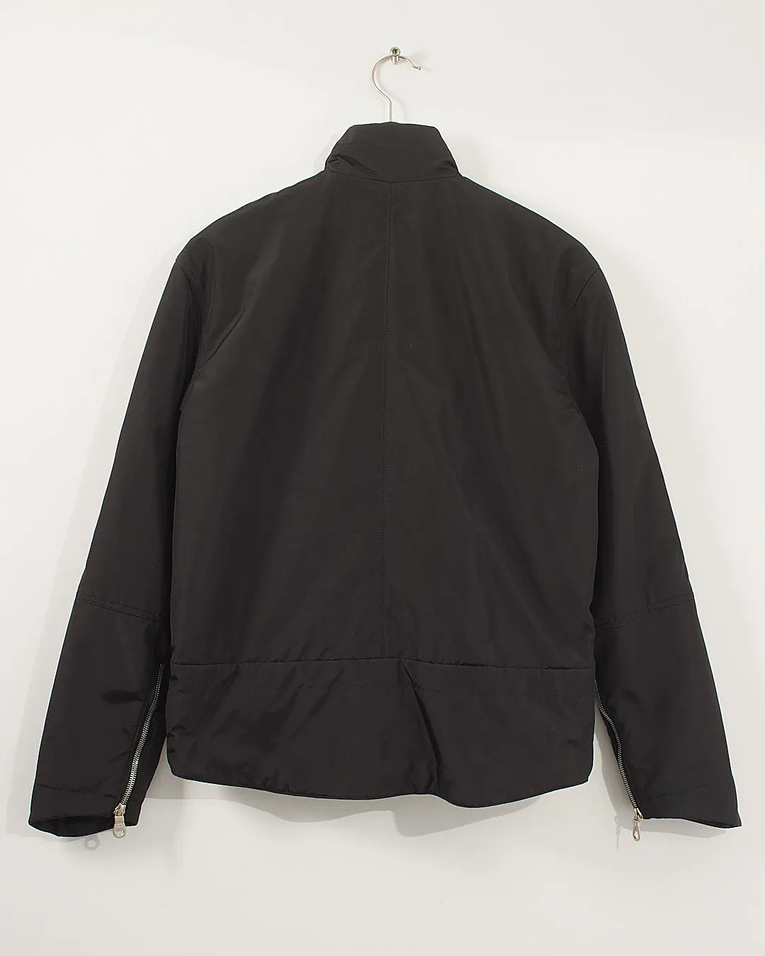 Chanel Black Nylon Logo Bomber Jacket - 44
