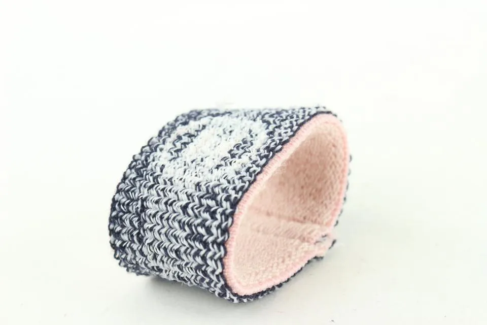 Chanel Pink x Black Gym Bracelet Sweatband Wrist Band 700cas621