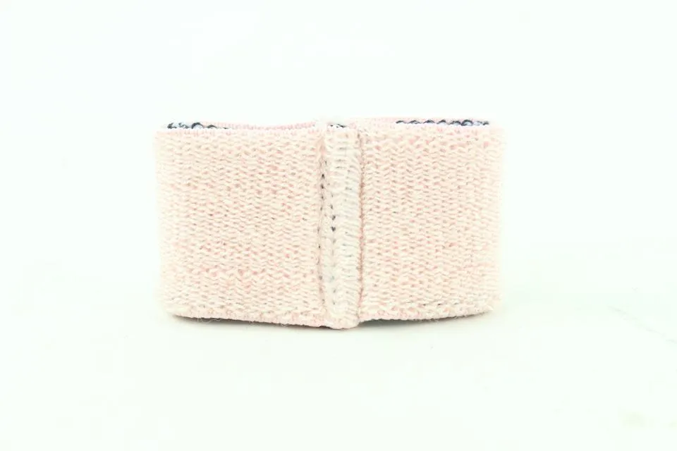 Chanel Pink x Black Gym Bracelet Sweatband Wrist Band 700cas621
