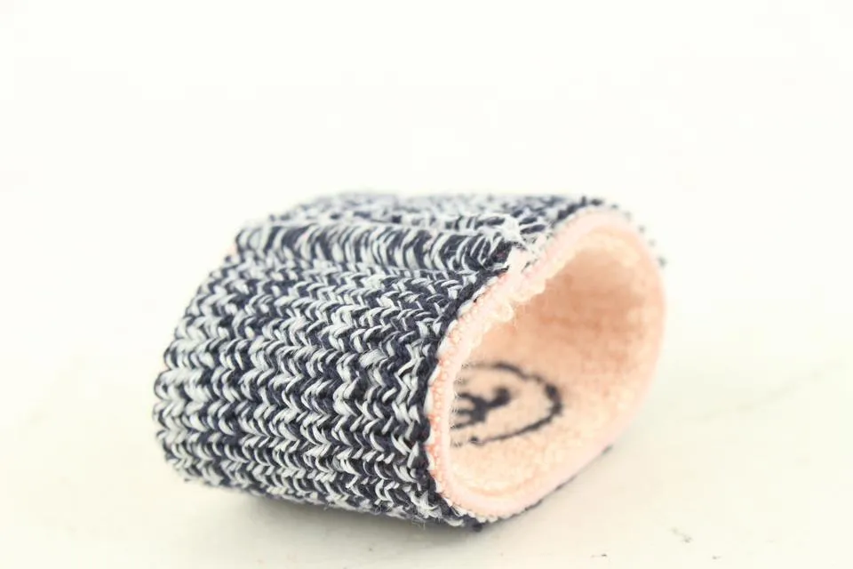 Chanel Pink x Black Wristband Sweat Band Gym Bracelet 730cas622