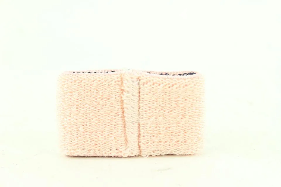 Chanel Pink x Black Wristband Sweat Band Gym Bracelet 730cas622