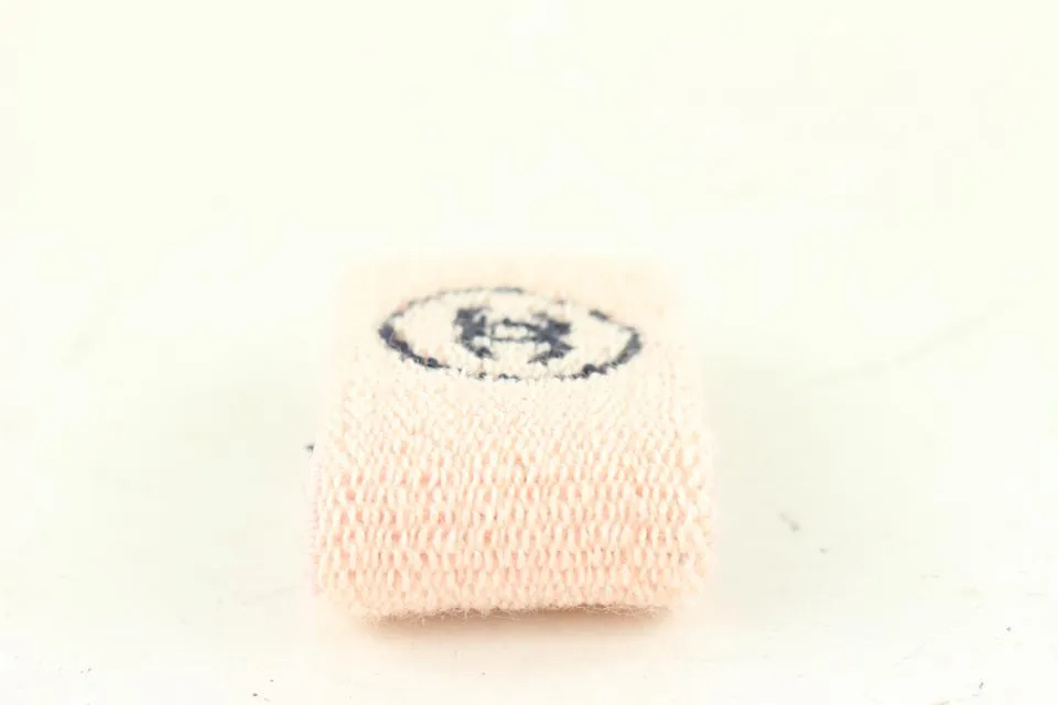 Chanel Pink x Black Wristband Sweat Band Gym Bracelet 730cas622