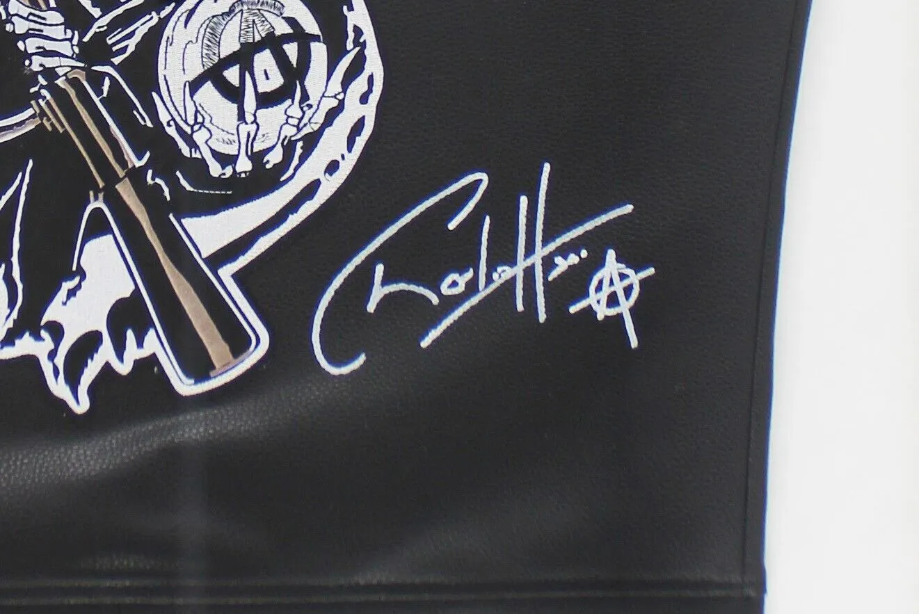 Charlie Hunnam Signed Sons Of Anarchy 34x38 Framed Black Faux Leather Biker Vest
