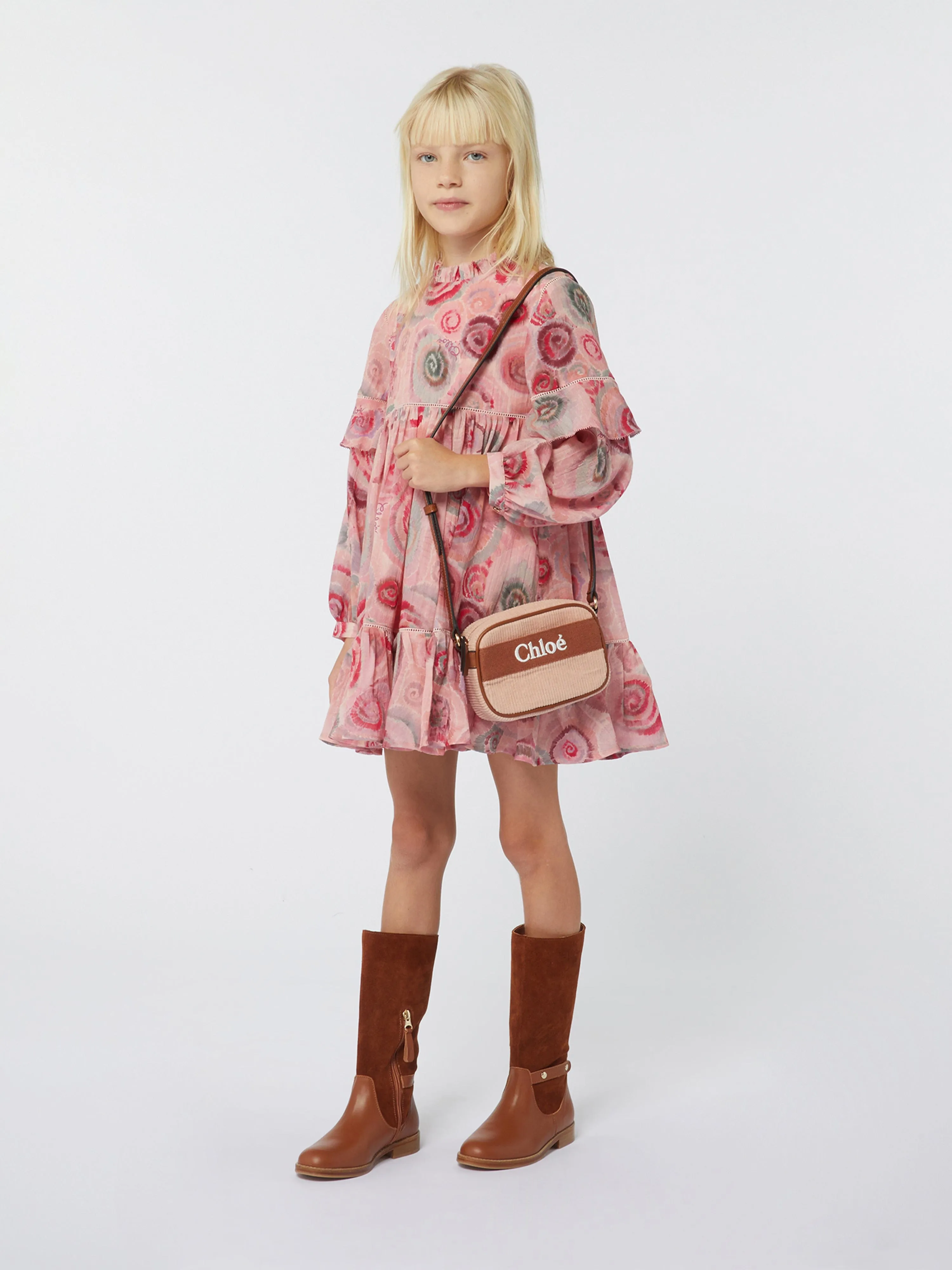 Chloé Girls Logo Crossbody Bag in Pink (16cm)