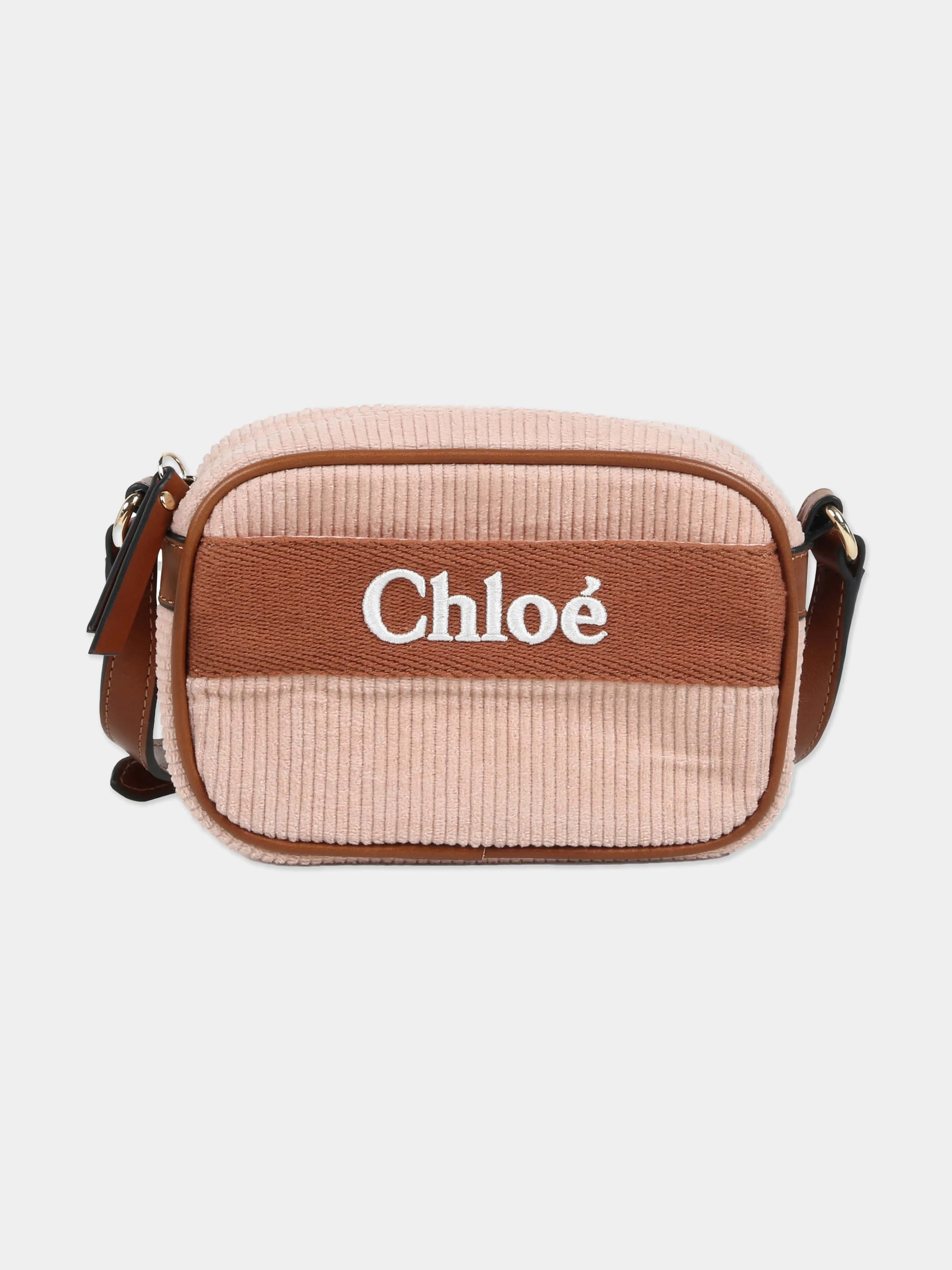 Chloé Girls Logo Crossbody Bag in Pink (16cm)
