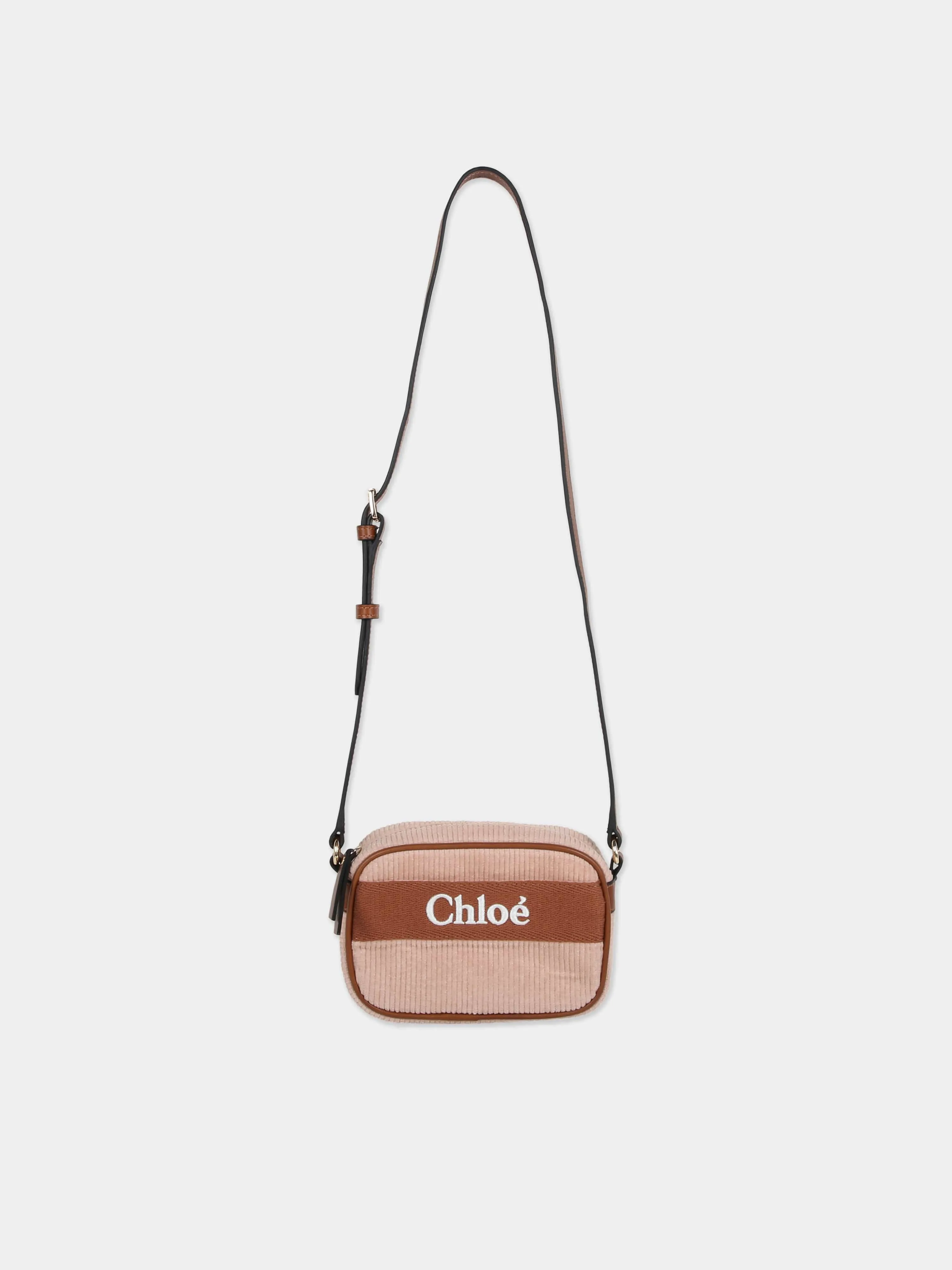 Chloé Girls Logo Crossbody Bag in Pink (16cm)