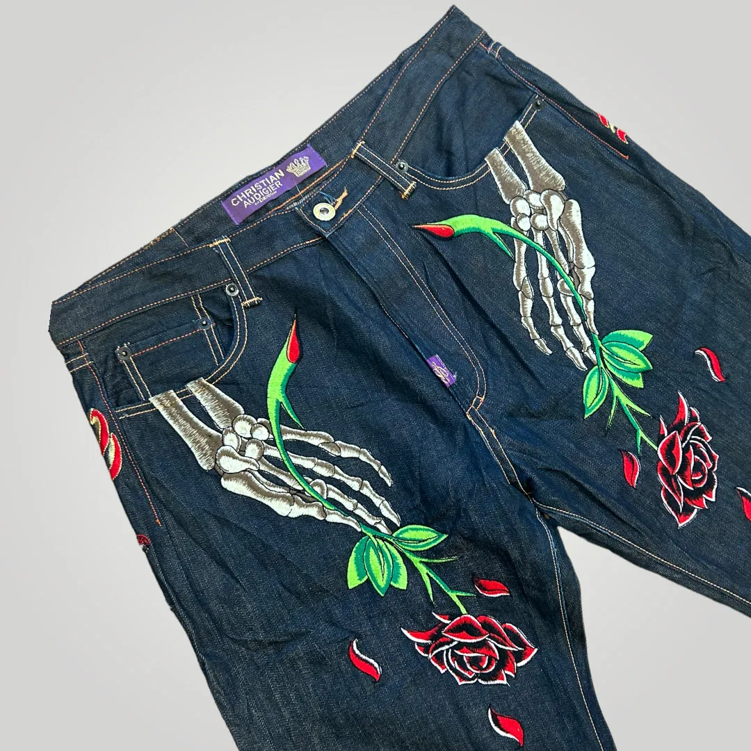 Christian Audigier Denim Shorts 36