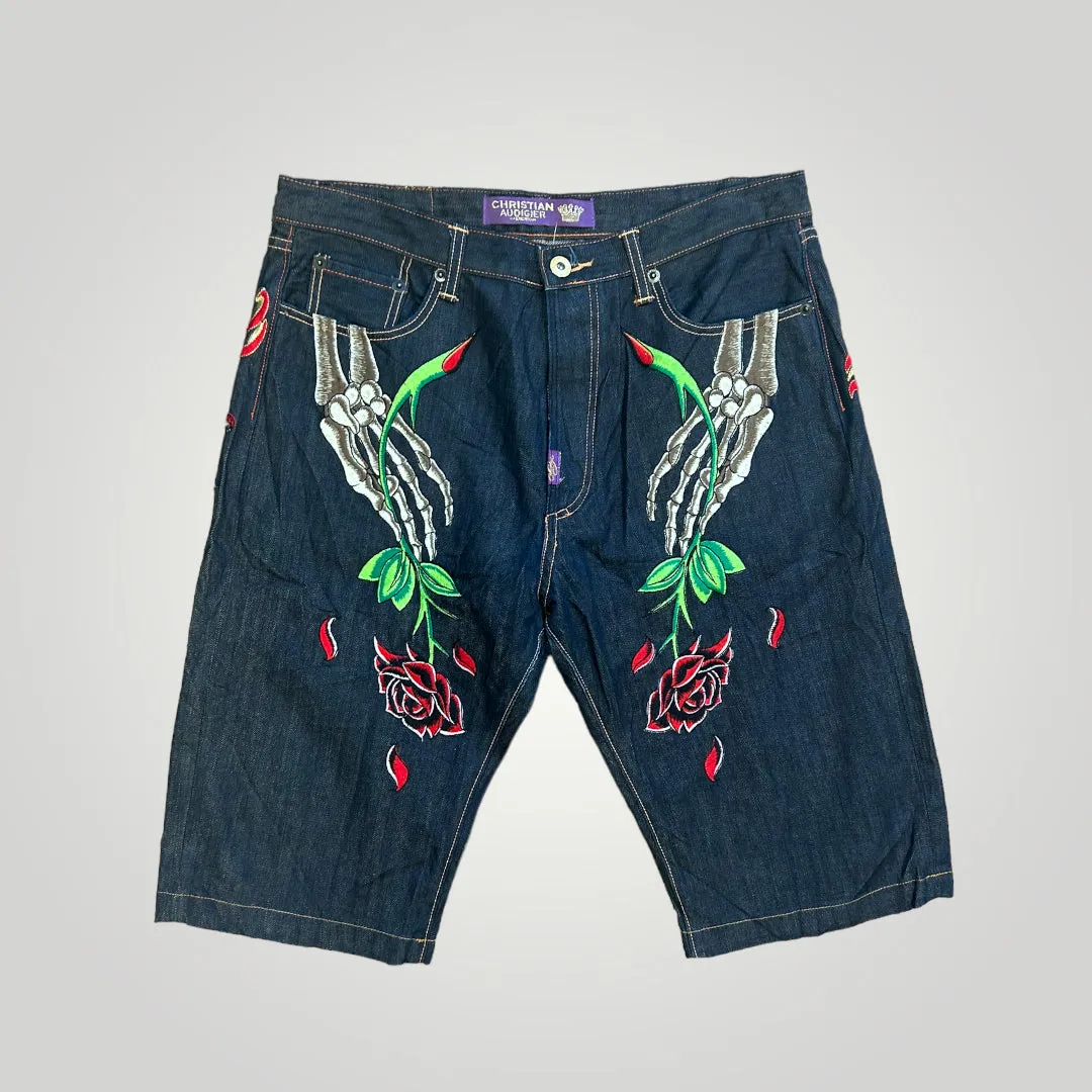 Christian Audigier Denim Shorts 36