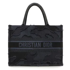 Christian Dior Blue Embroidered Camouflage Medium Book Tote