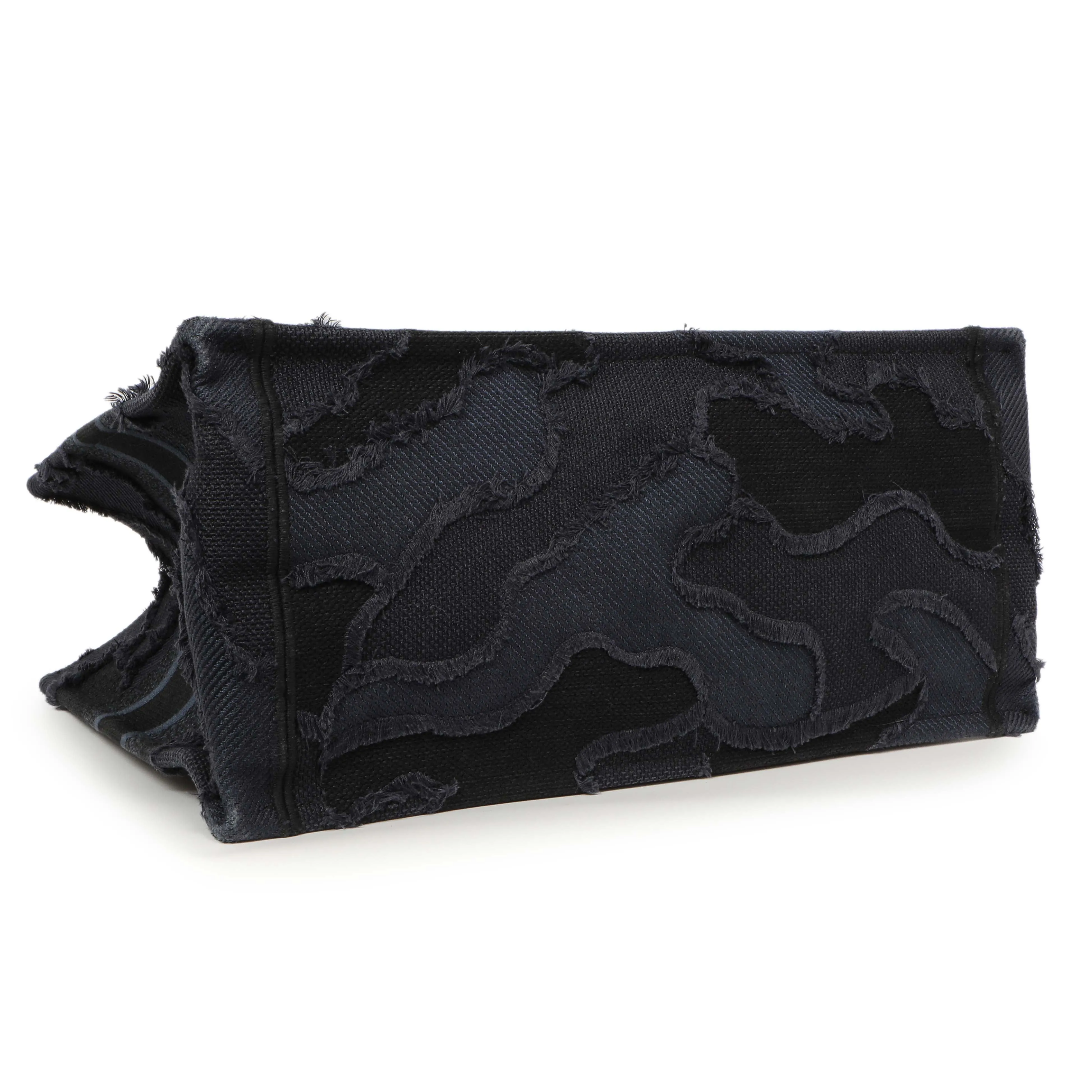 Christian Dior Blue Embroidered Camouflage Medium Book Tote