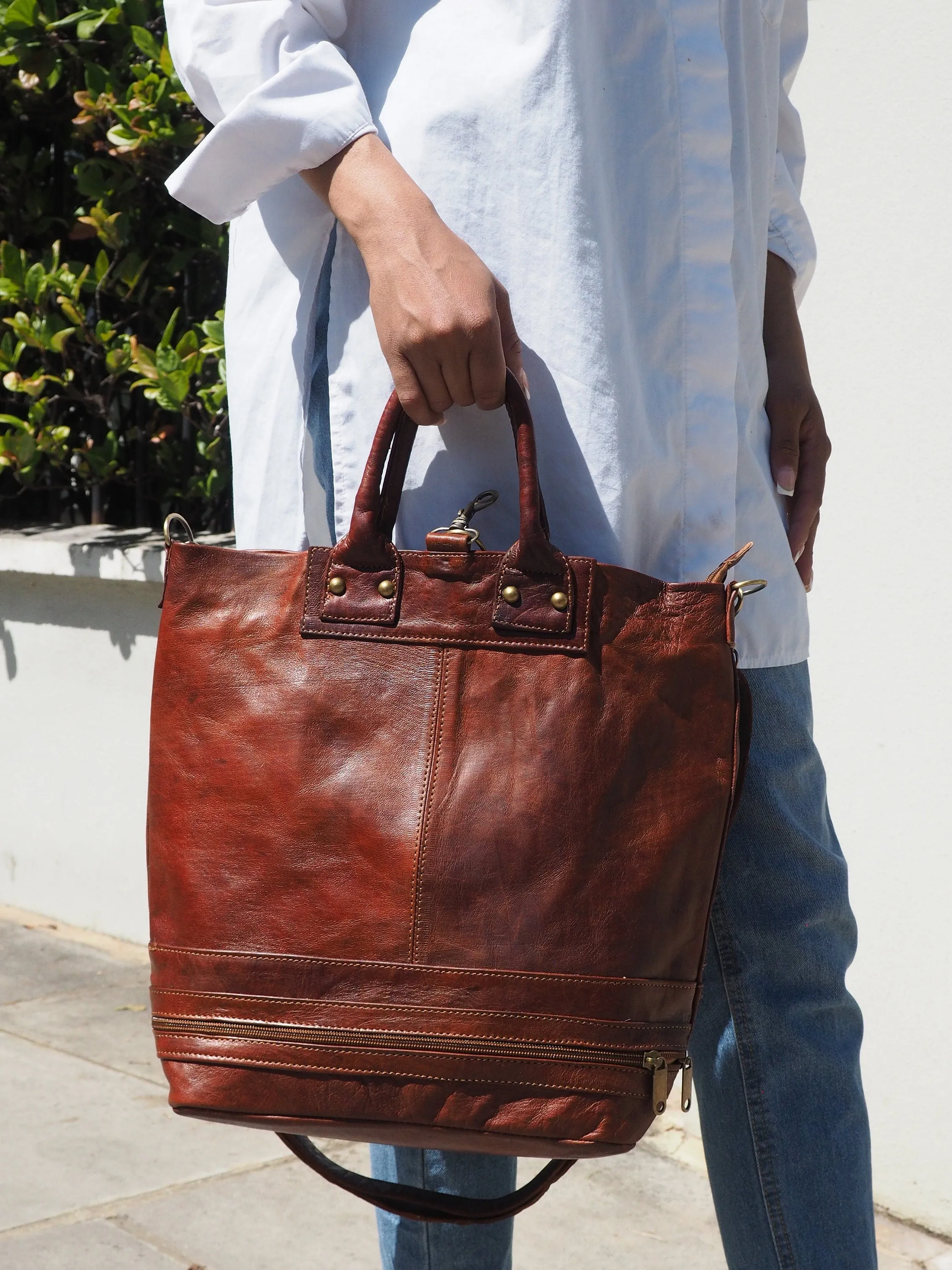 Convertible Backpack,Leather Handbag Backpack Cross Body - Sustainable Work Handbag