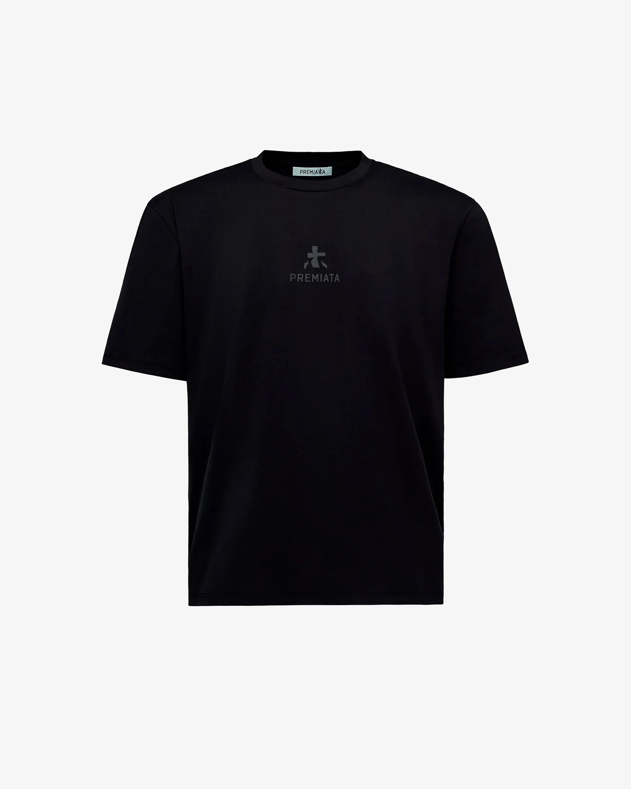 Cotton T-Shirt with Bonded Details and Hot Finish Black