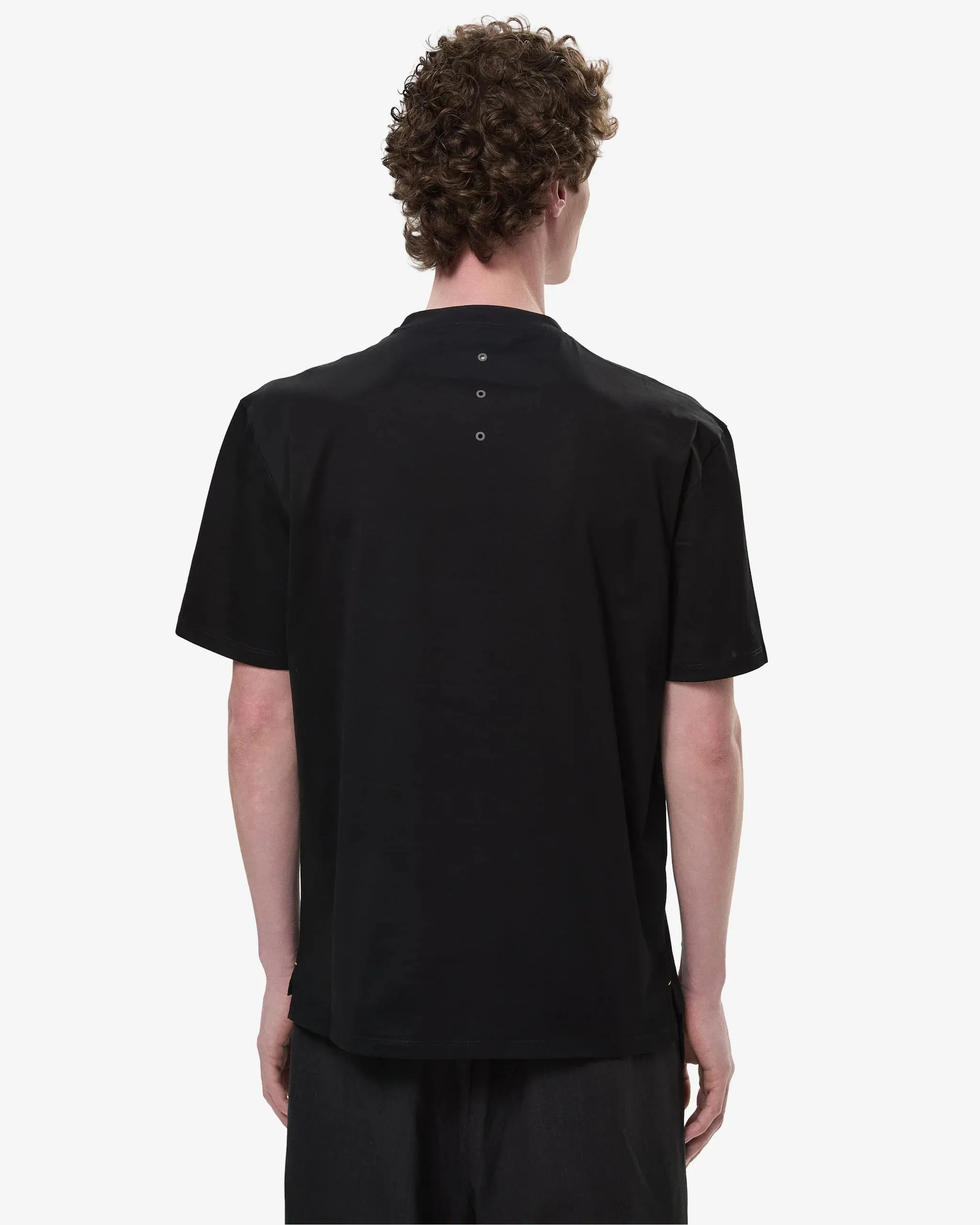 Cotton T-Shirt with Bonded Details and Hot Finish Black