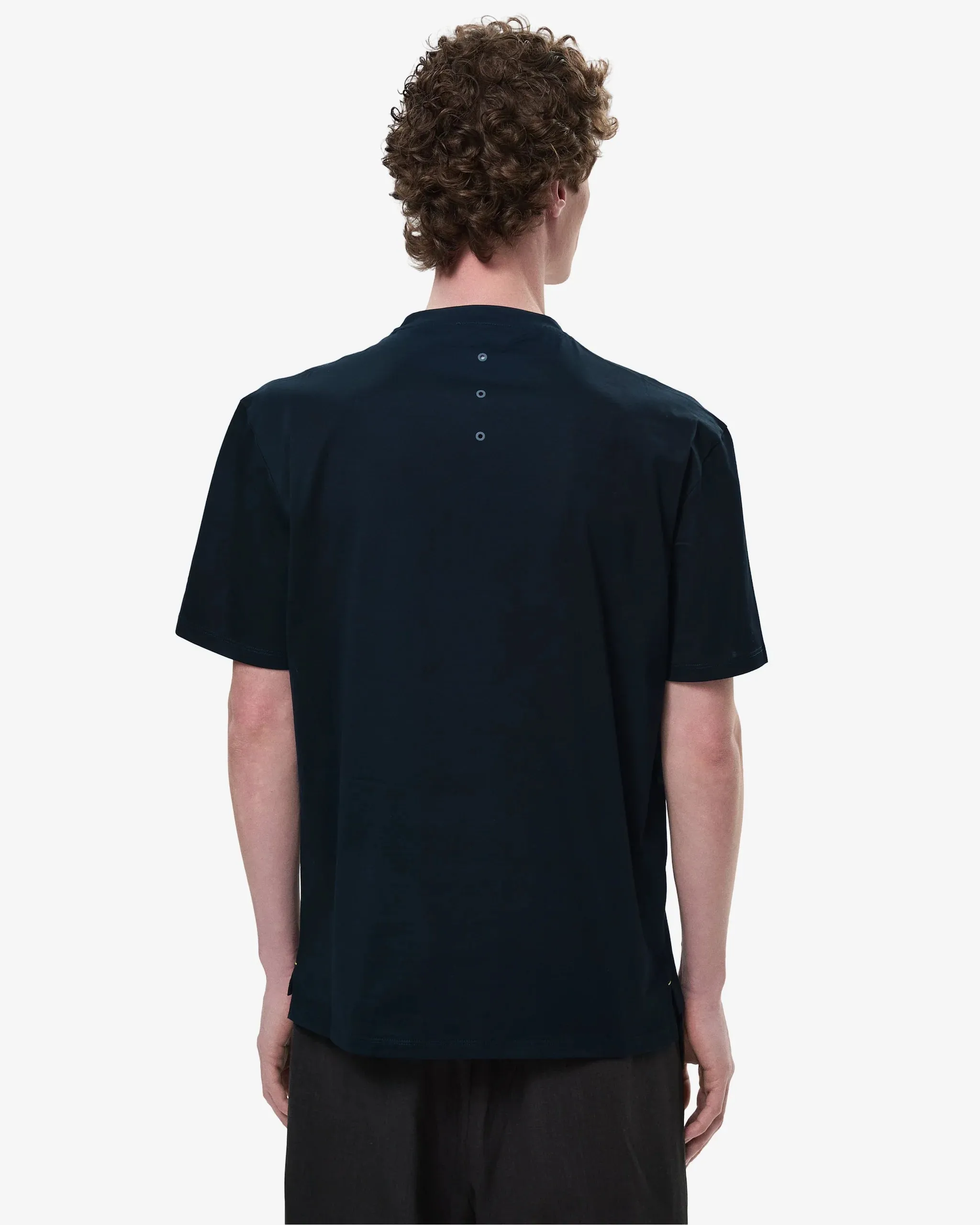 Cotton T-Shirt with Bonded Details and Hot Finish Blue