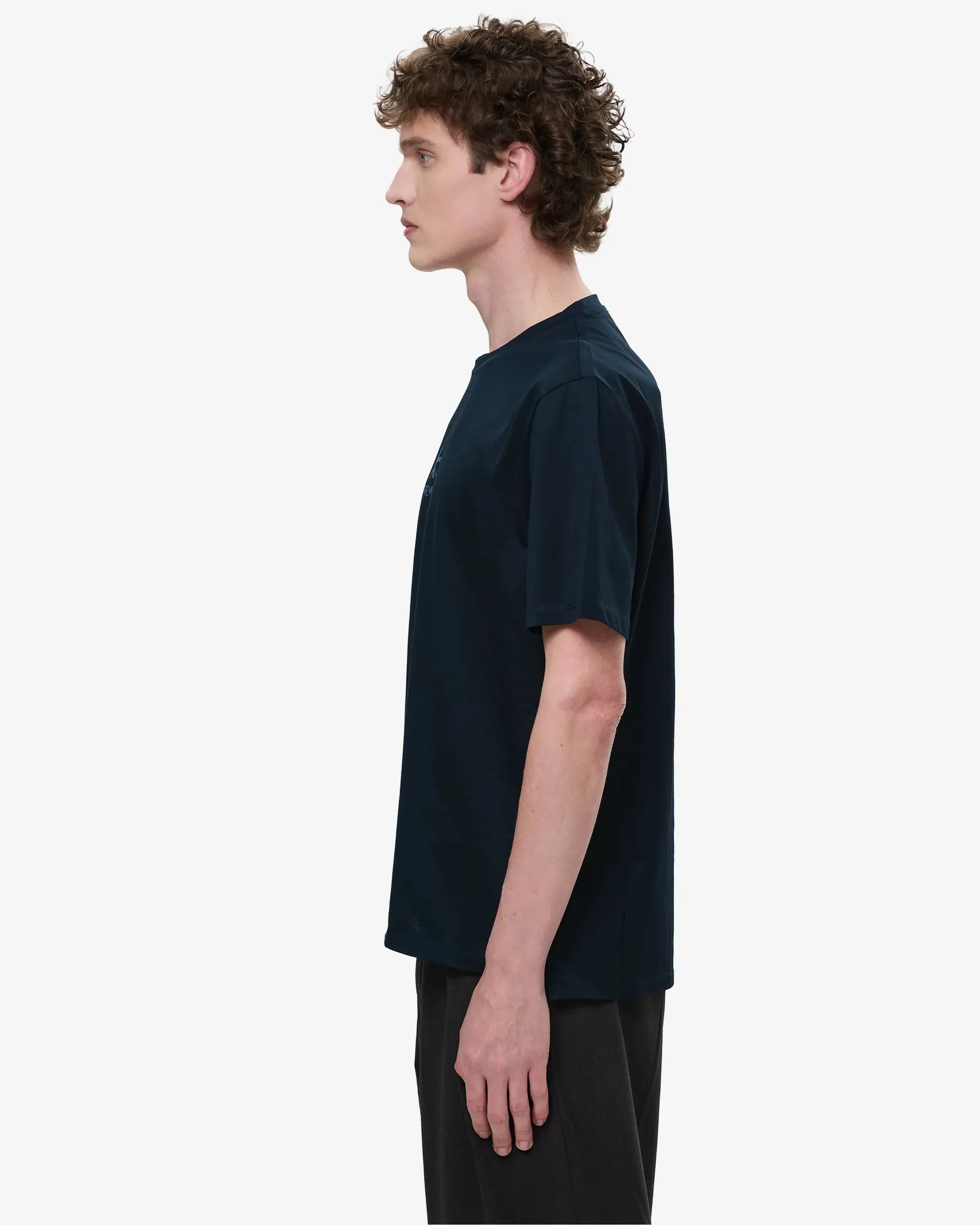 Cotton T-Shirt with Bonded Details and Hot Finish Blue