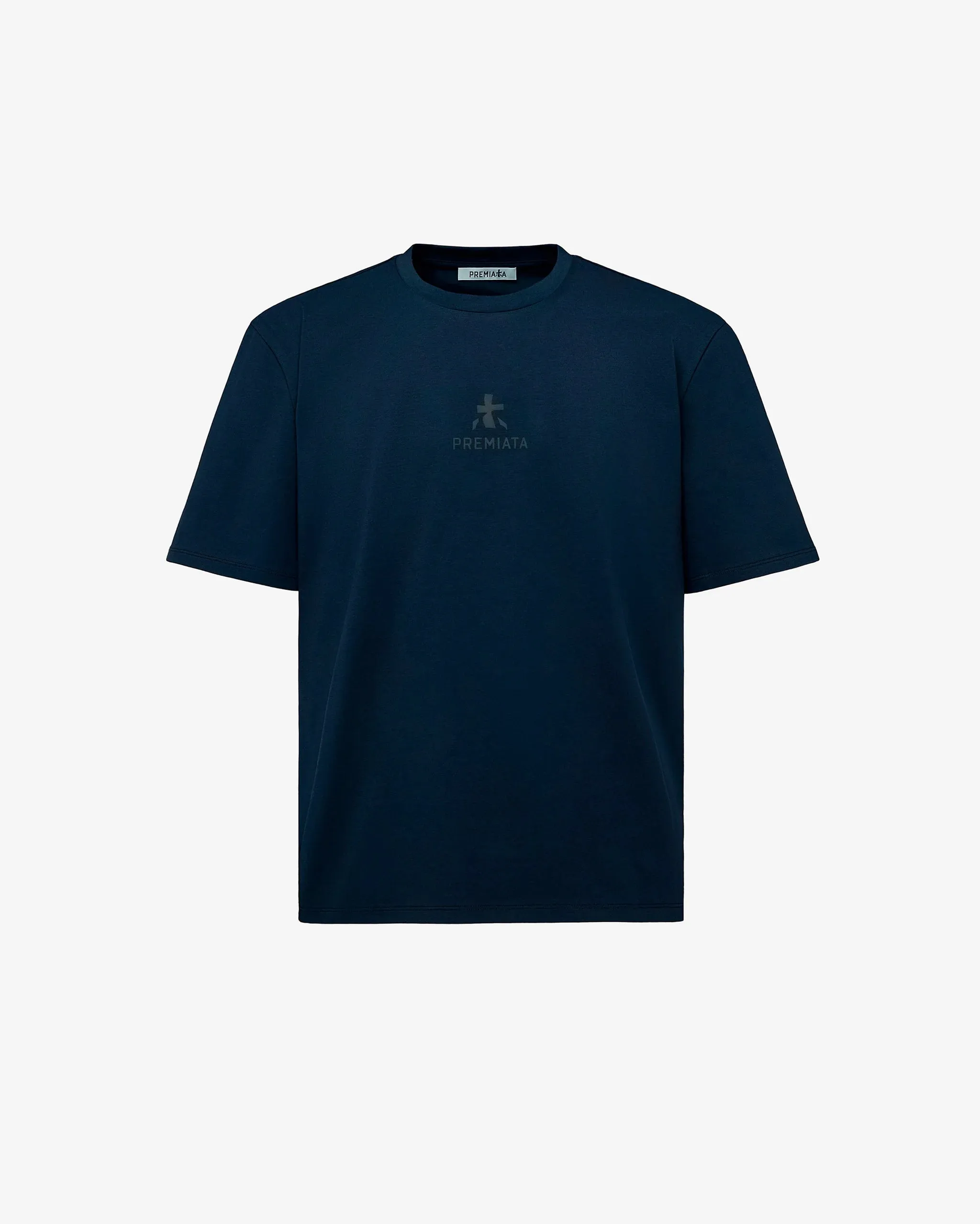 Cotton T-Shirt with Bonded Details and Hot Finish Blue
