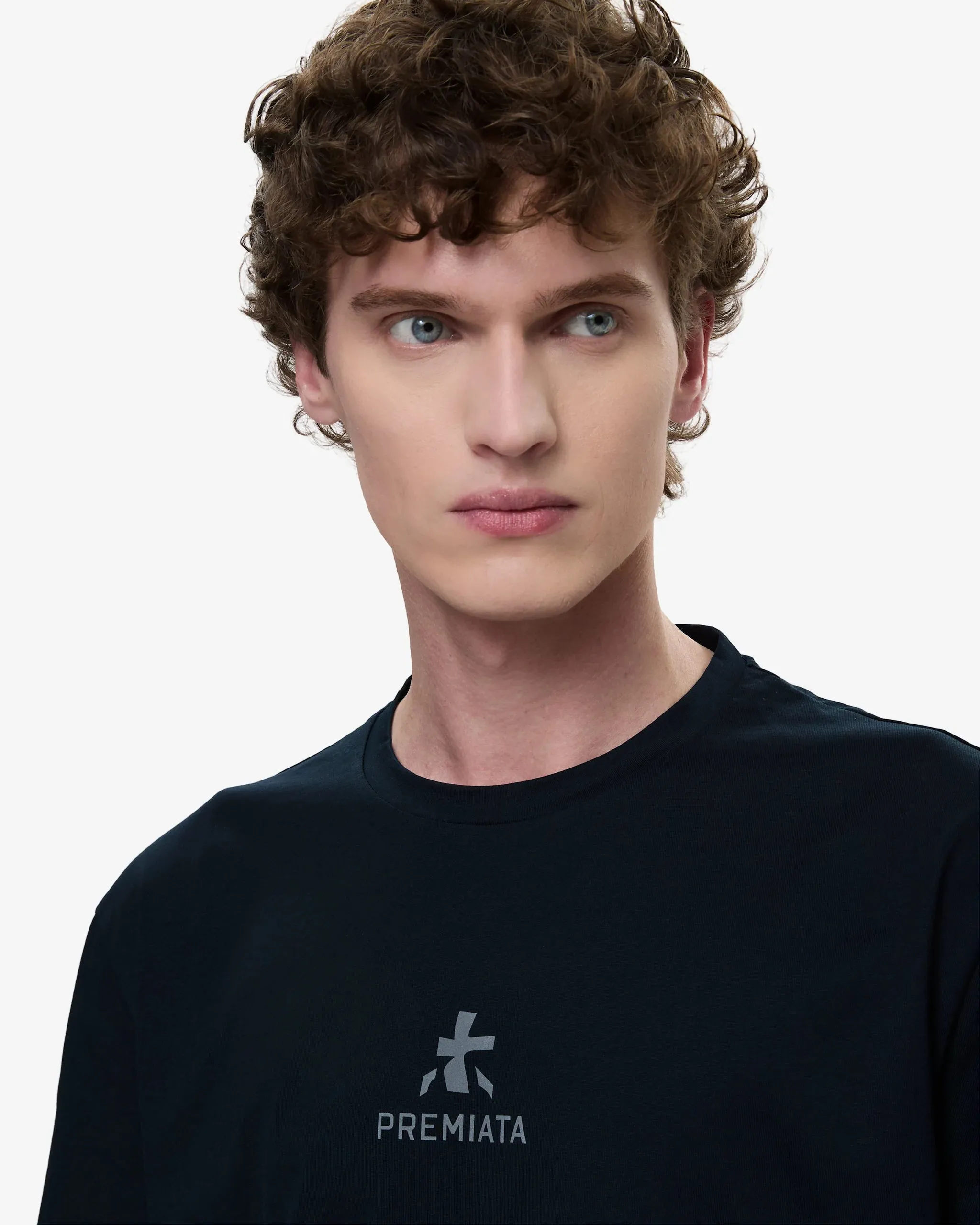 Cotton T-Shirt with Bonded Details and Hot Finish Blue