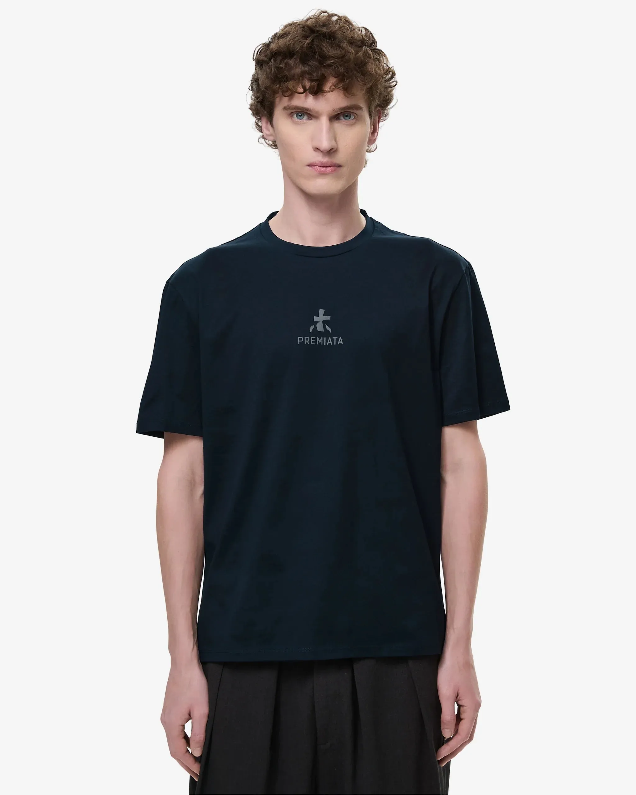 Cotton T-Shirt with Bonded Details and Hot Finish Blue
