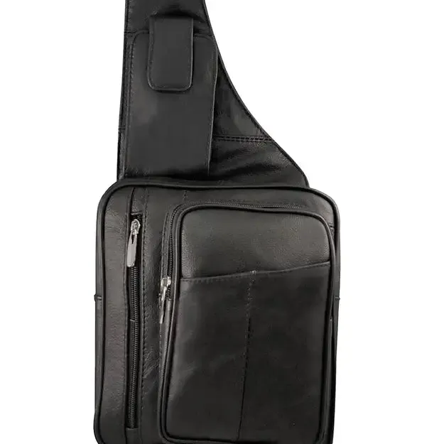 Cowhide Sling Purse in Black