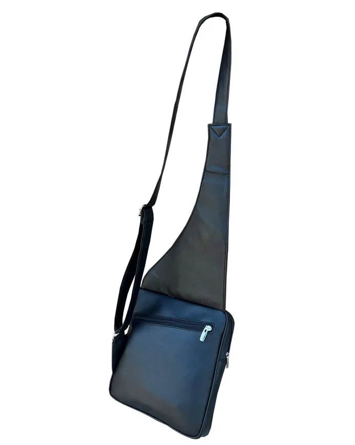 Cowhide Sling Purse in Black