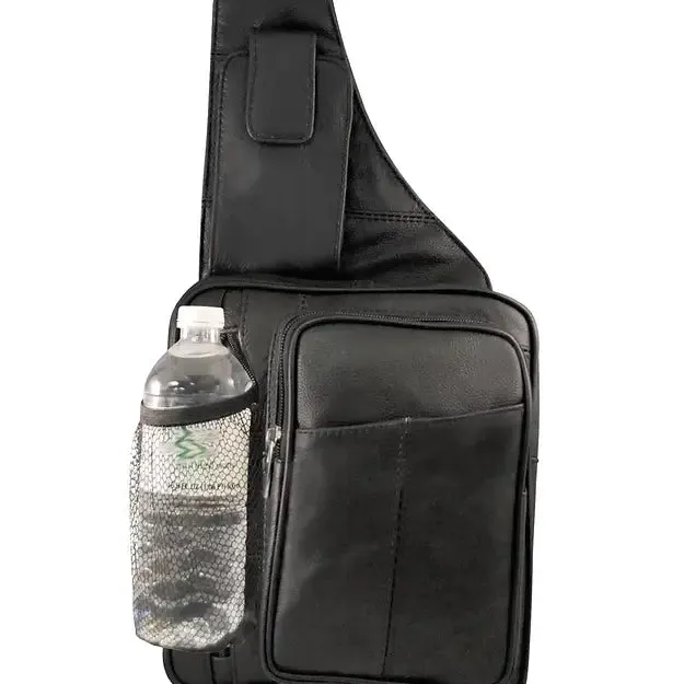 Cowhide Sling Purse in Black