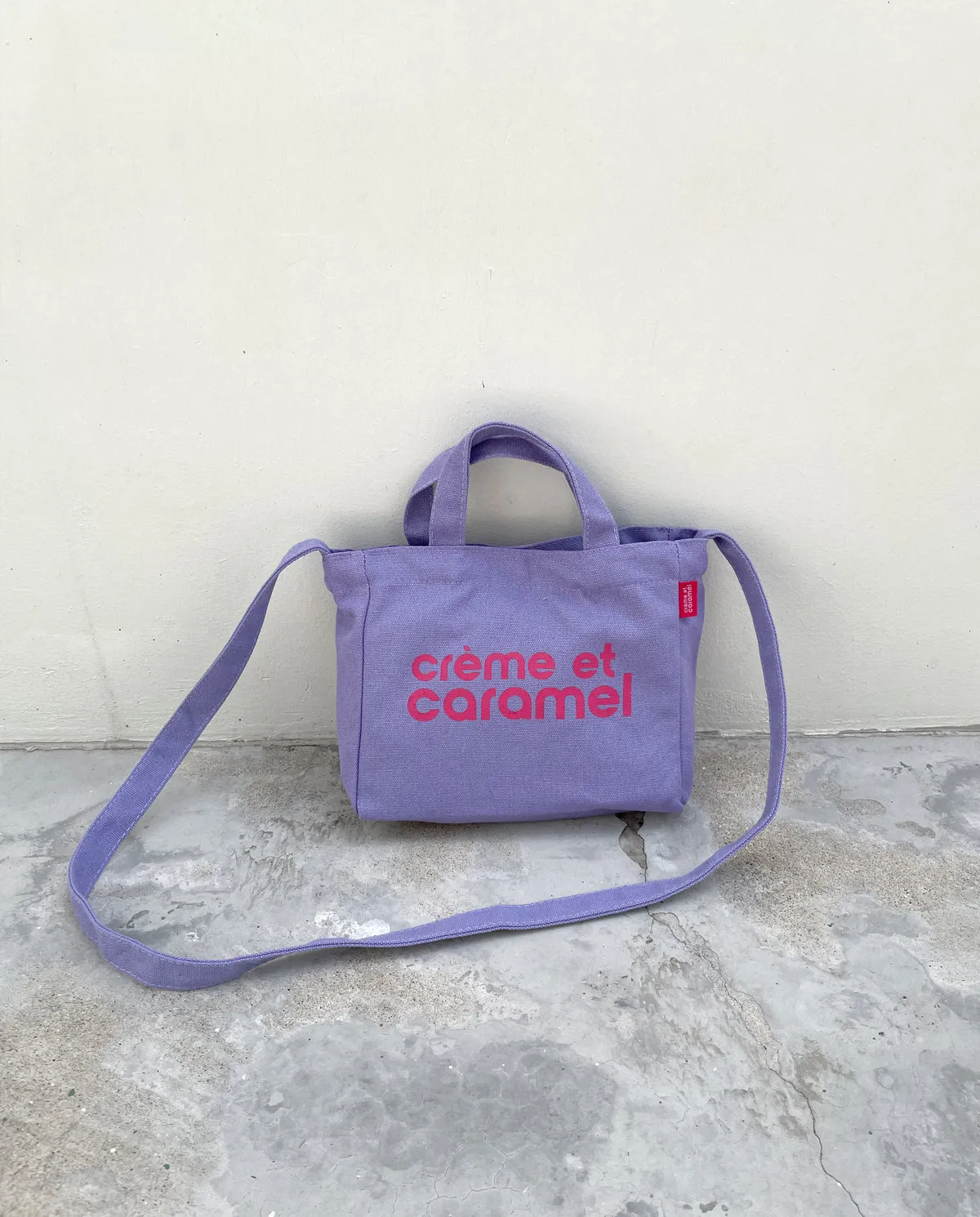 Creme et Caramel Cross-Body Canvas Tote Bag CC9-1306