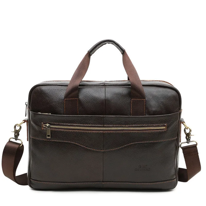 CROSS OX Genuine Leather Brown Men Briefcase 14" Laptop Business Bag Cowhide Men's Messenger Bags Luxury Lawyer Handbags HB387F