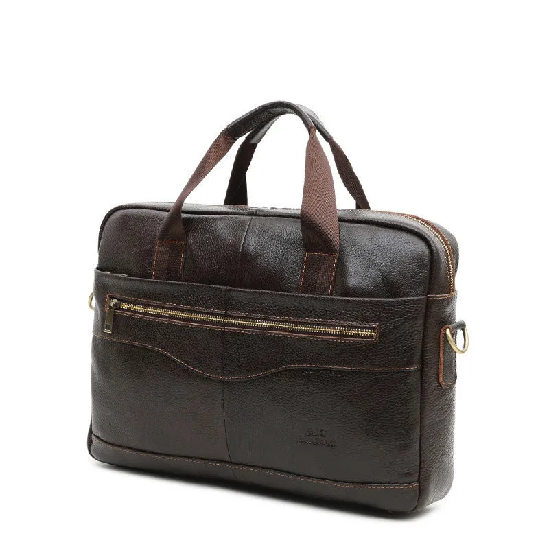 CROSS OX Genuine Leather Brown Men Briefcase 14" Laptop Business Bag Cowhide Men's Messenger Bags Luxury Lawyer Handbags HB387F