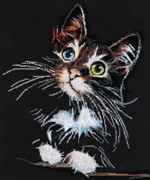 Cross-stitch kit Cute kitten AH-062