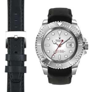 Curved End Leather Strap for Rolex Yacht-Master with Tang Buckle