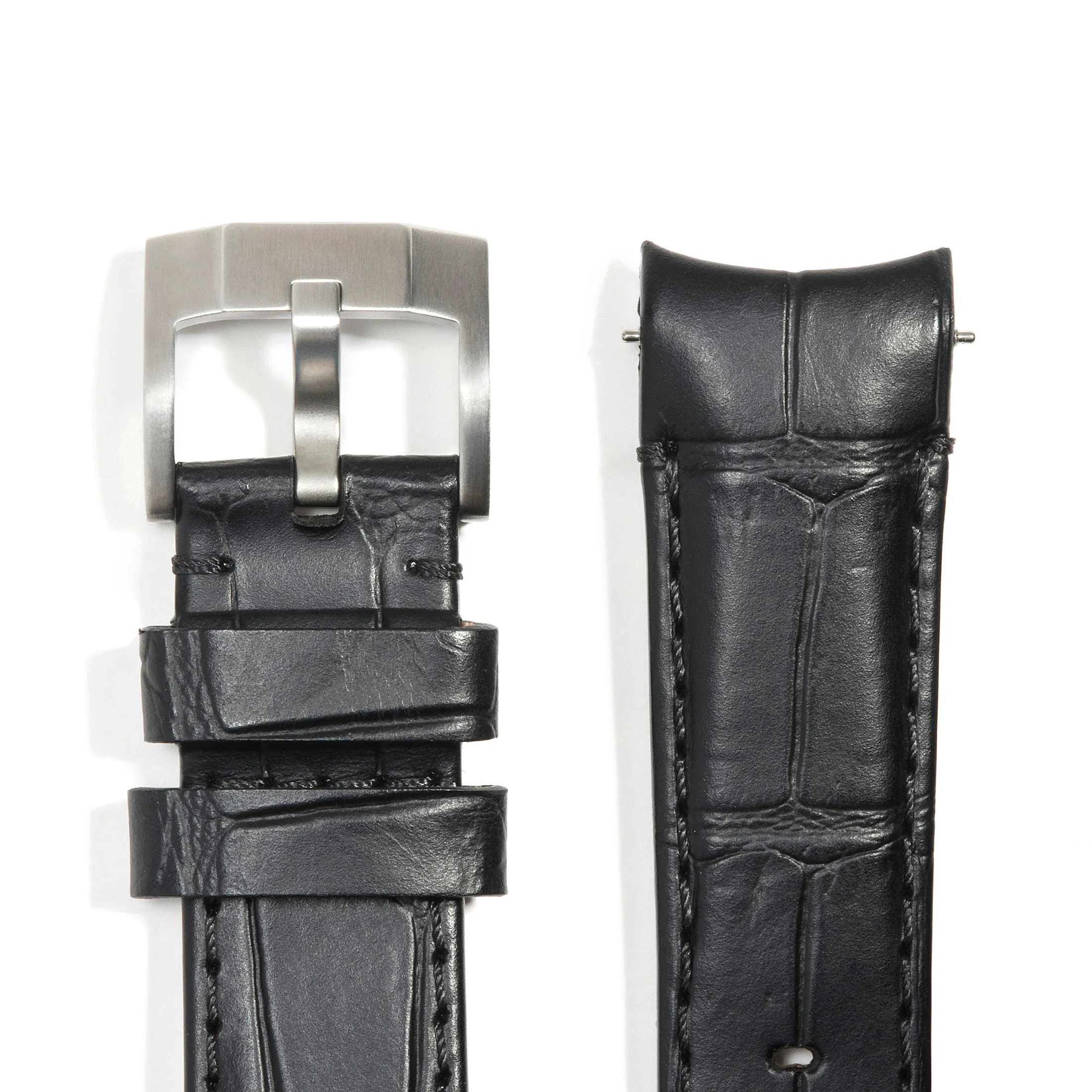 Curved End Leather Strap for Rolex Yacht-Master with Tang Buckle