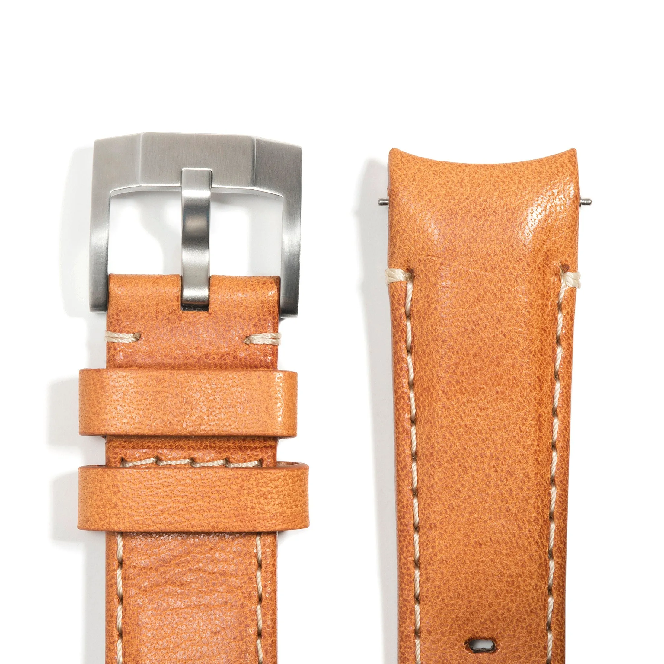 Curved End Leather Strap for Rolex Yacht-Master with Tang Buckle